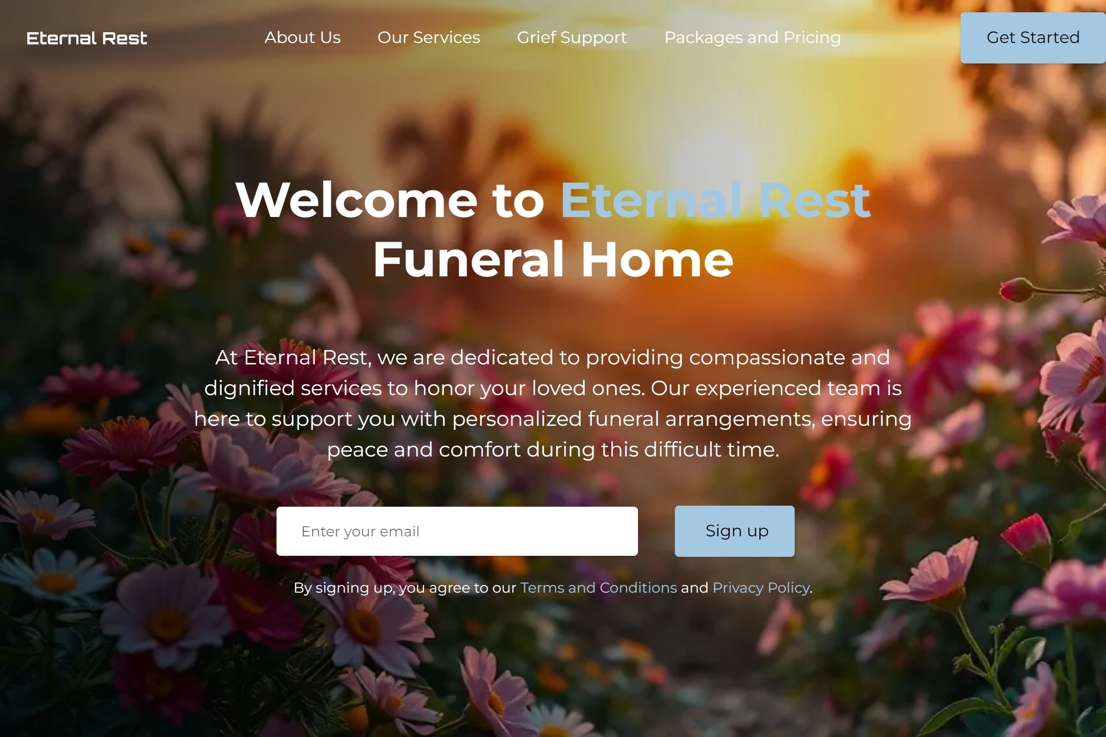 Funeral home website template