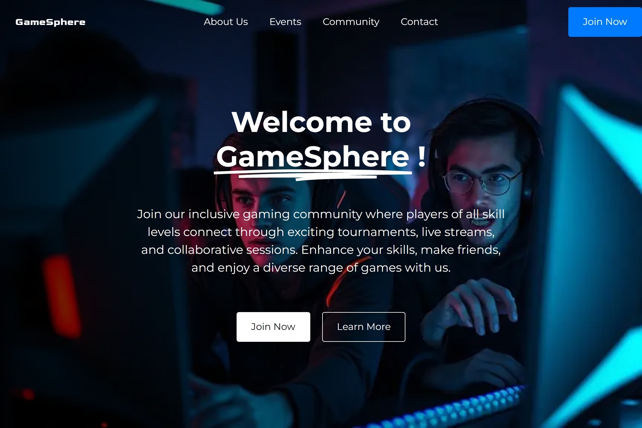 Gaming community website template