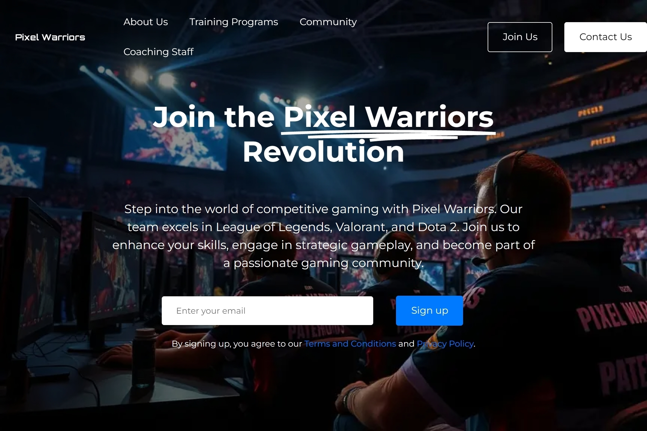 Gaming team website template