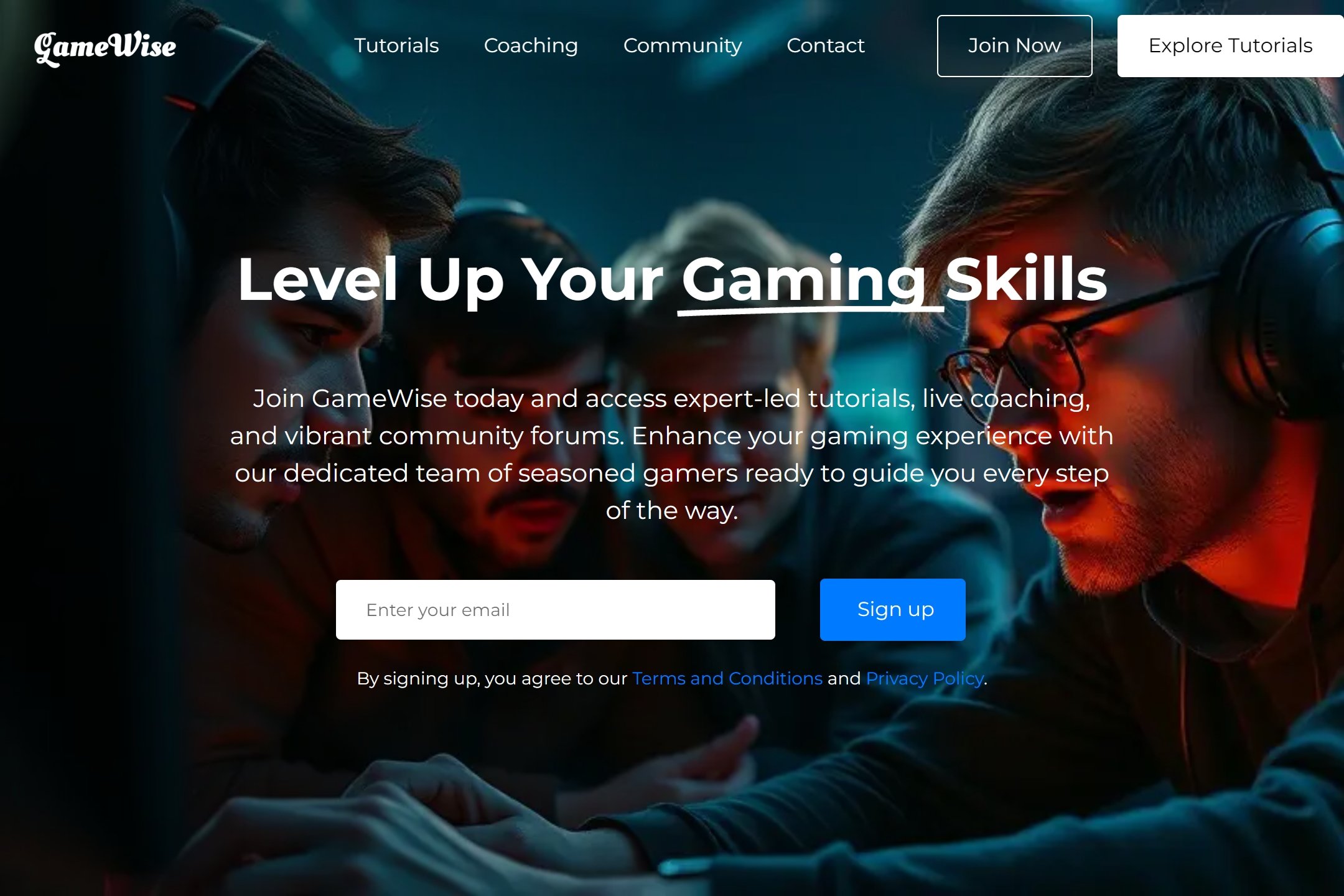 Gaming tutorial hub website template