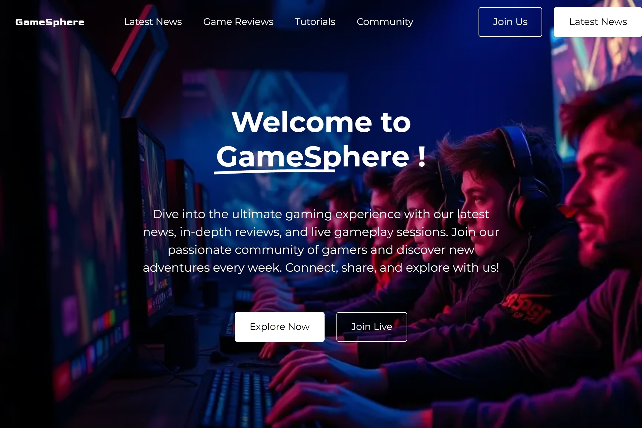 Gaming video blogger website template