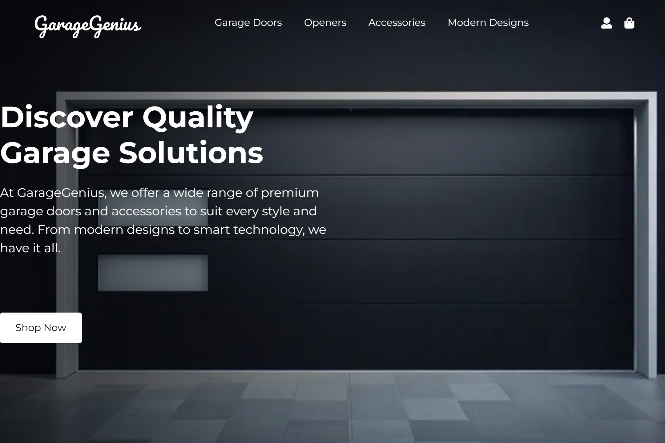 Garage door distributor website template