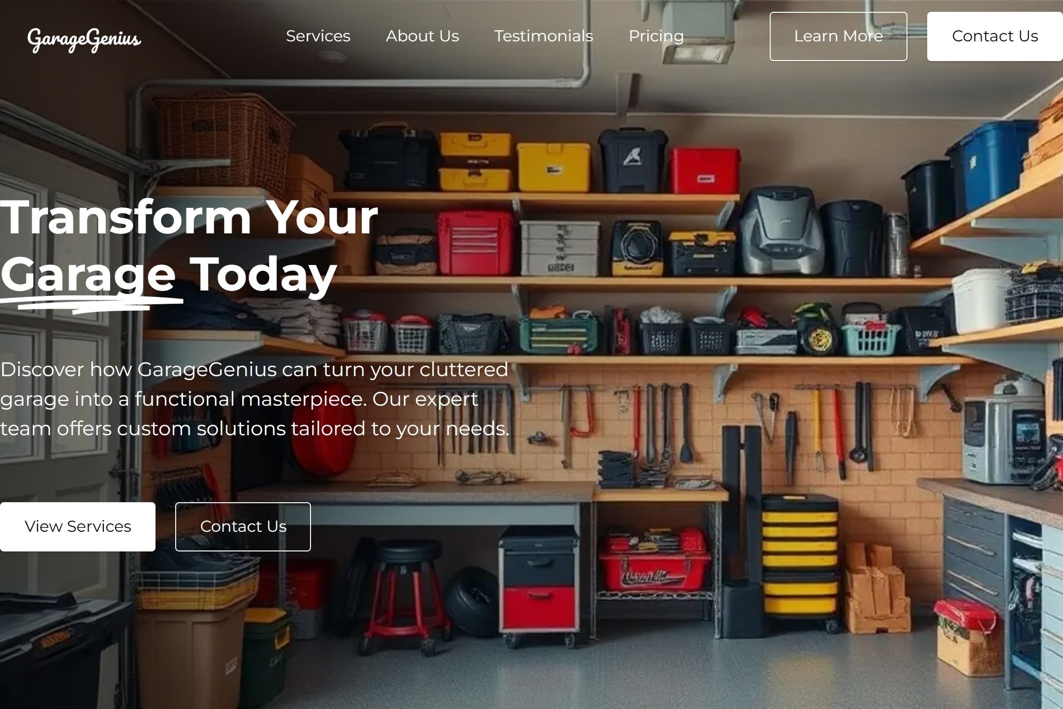 Garage website template
