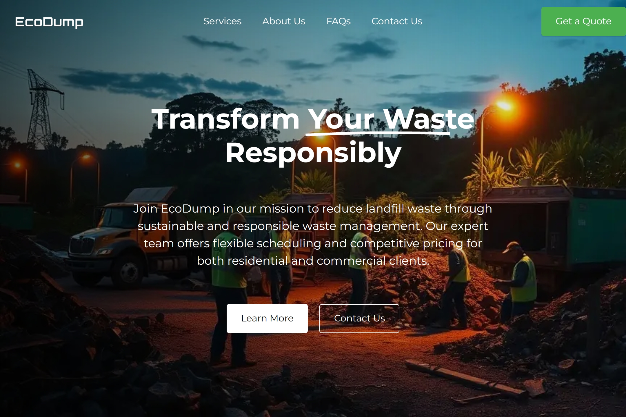 Garbage dump service website template