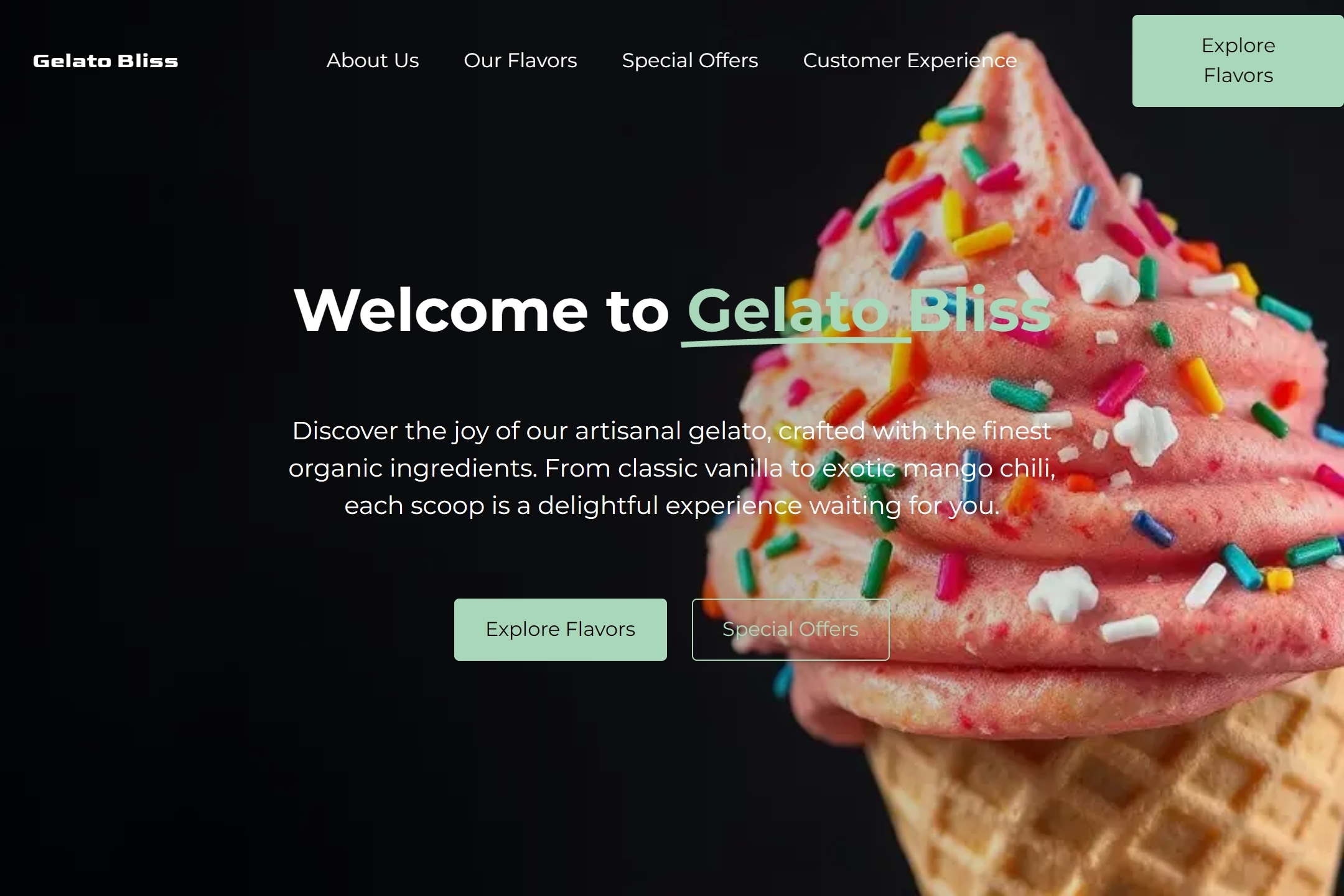 Gelateria website template