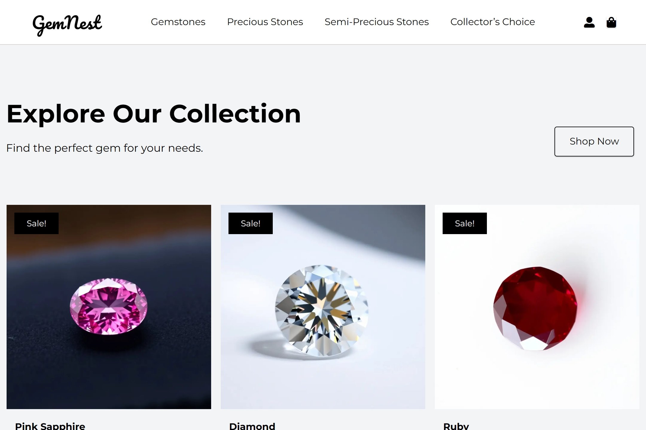 Gems and stones dealer website template