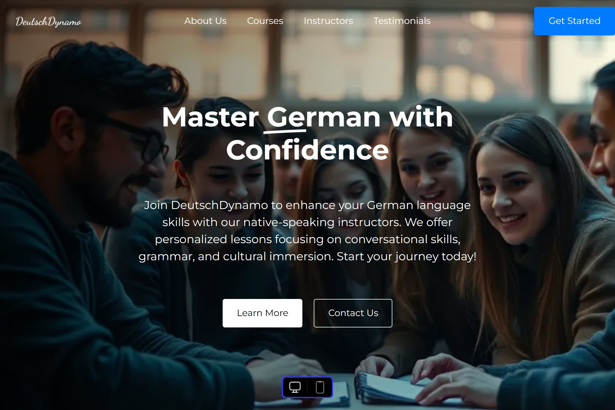 German language school website template