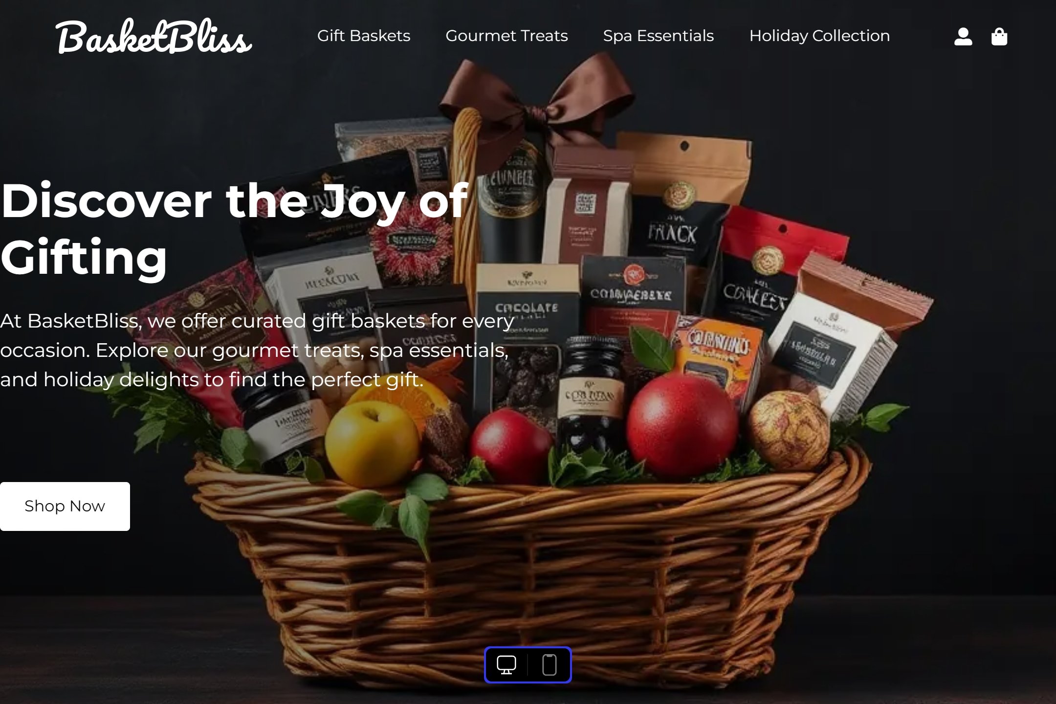 Gift basket store website template