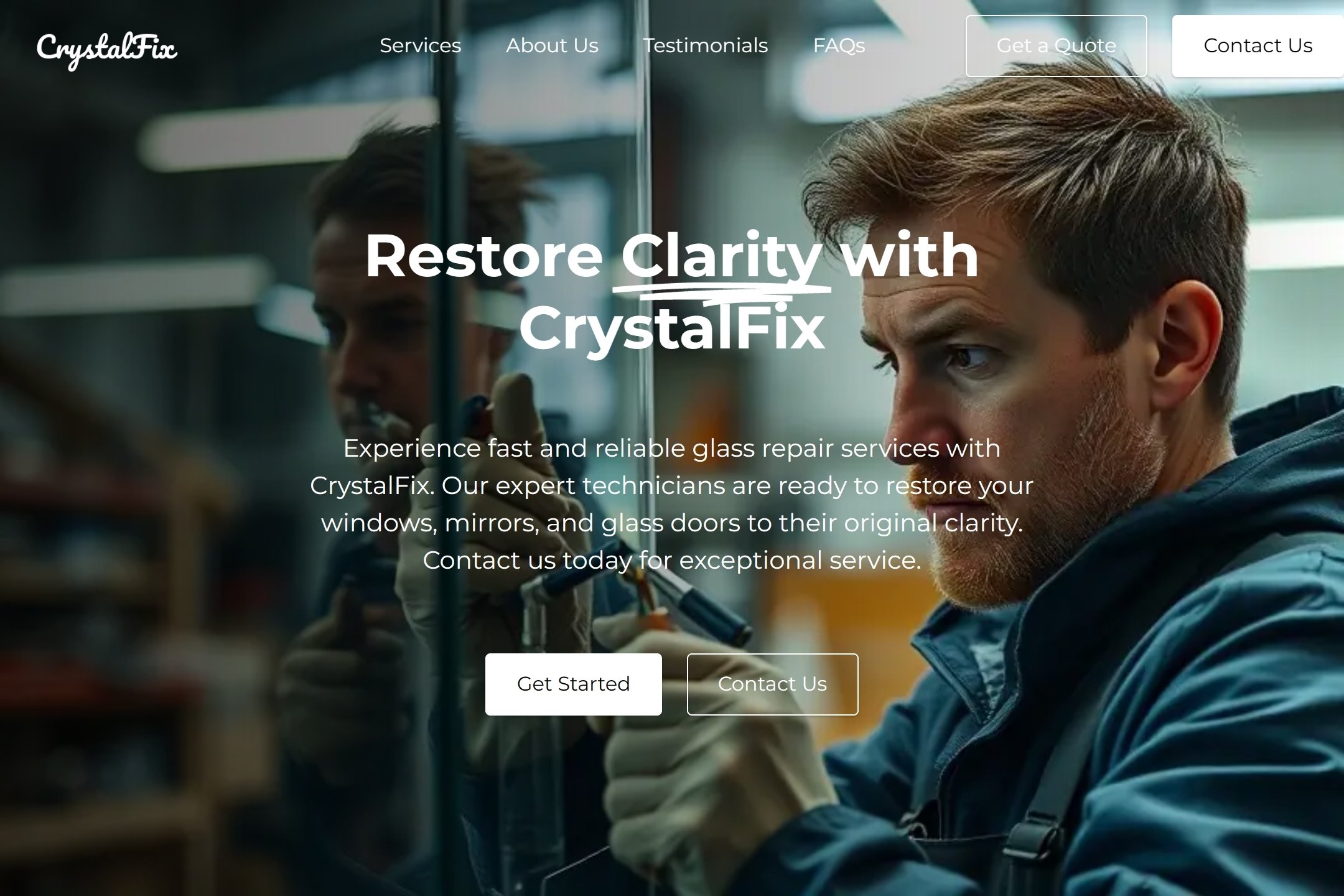 Glass repair service website template