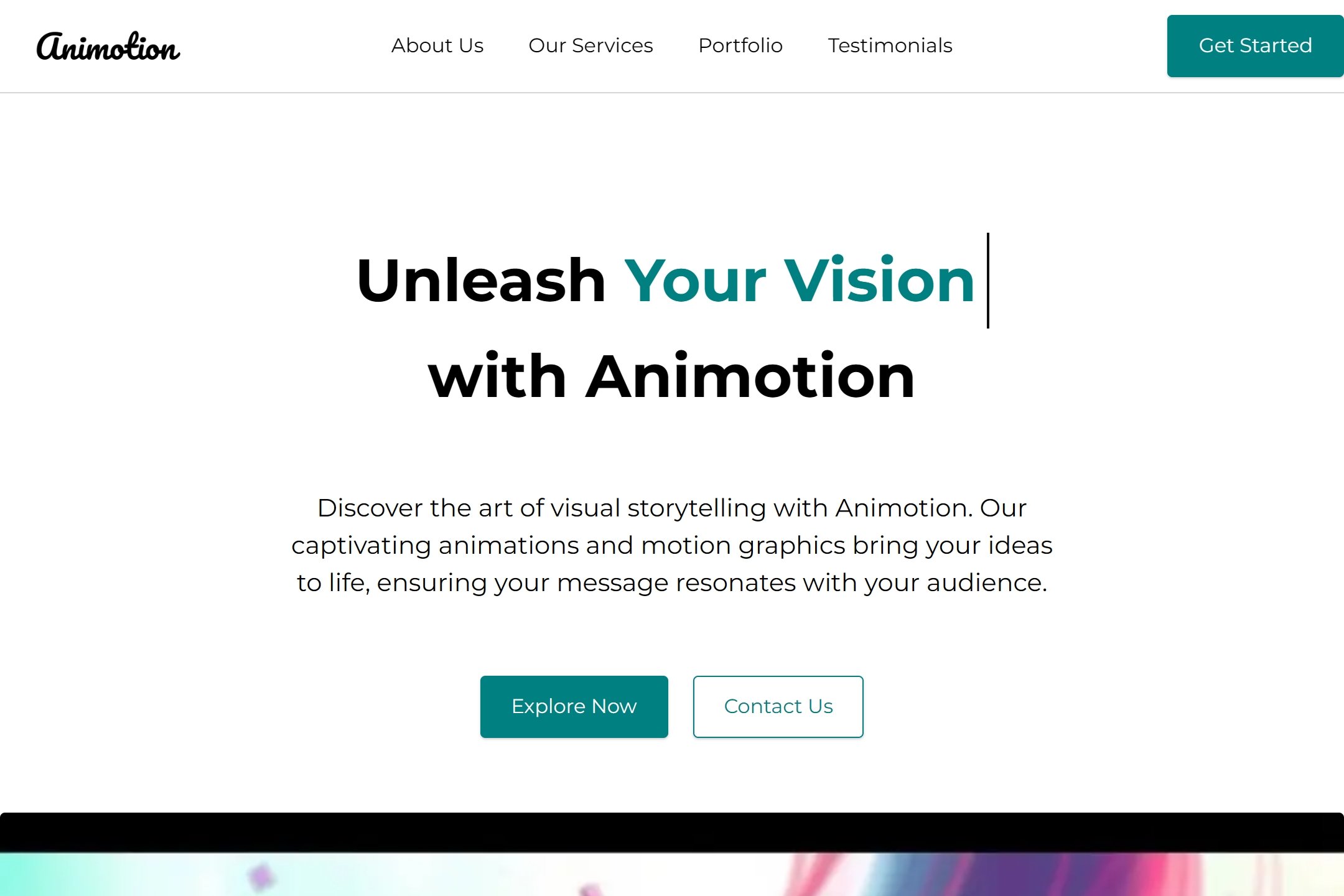 Graphic animation portfolio website template