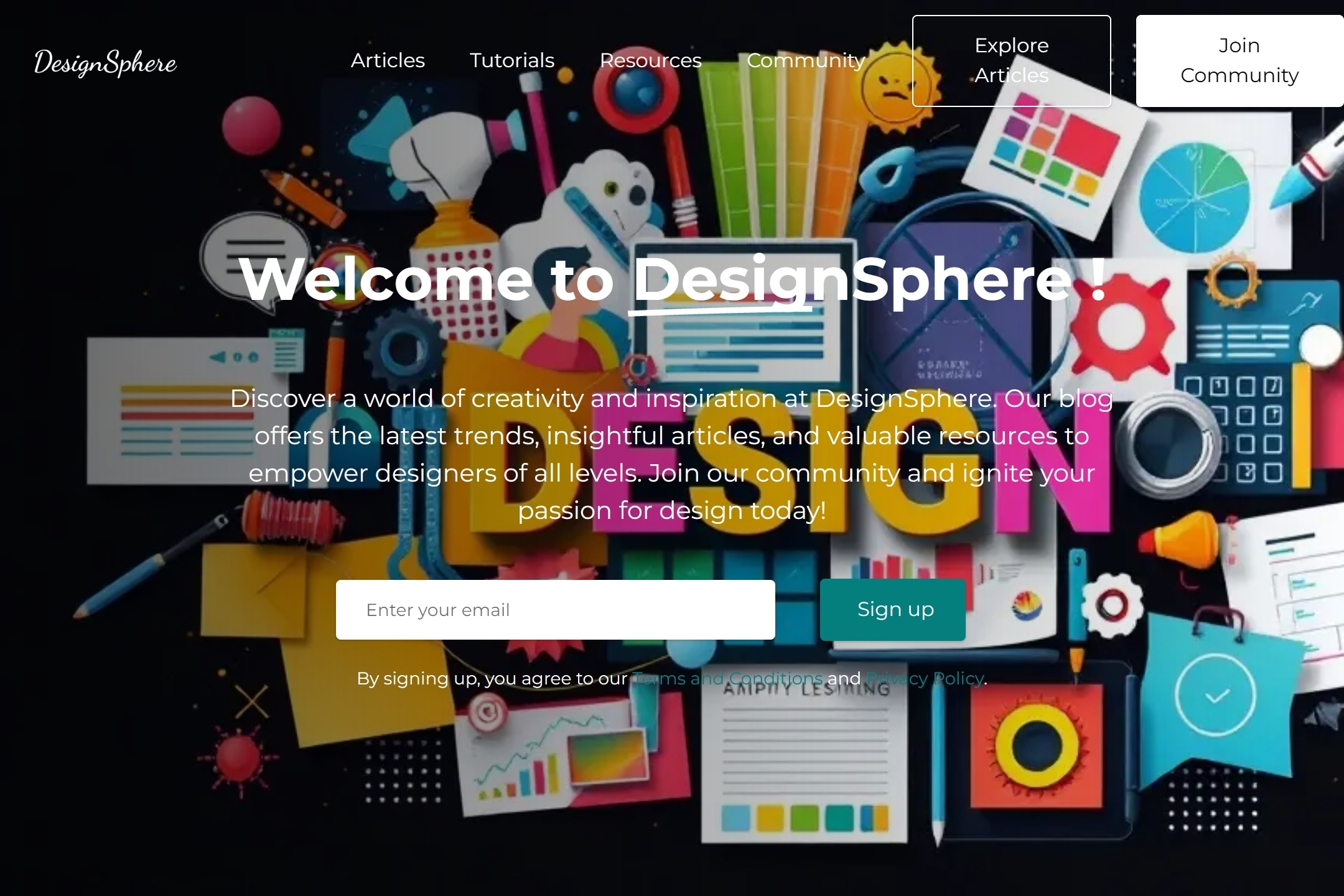 Graphic design blog website template
