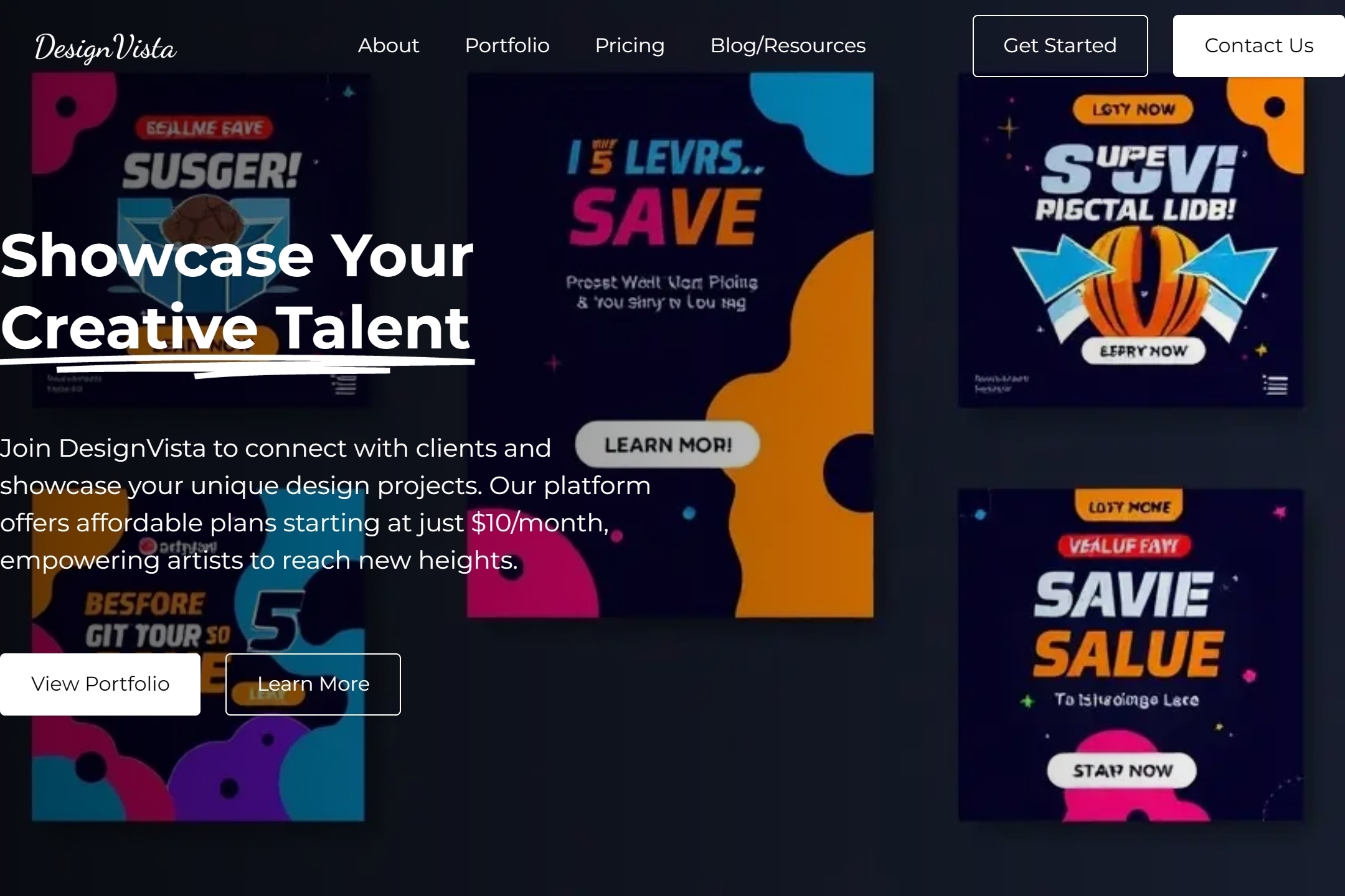 Graphic design portfolio website template