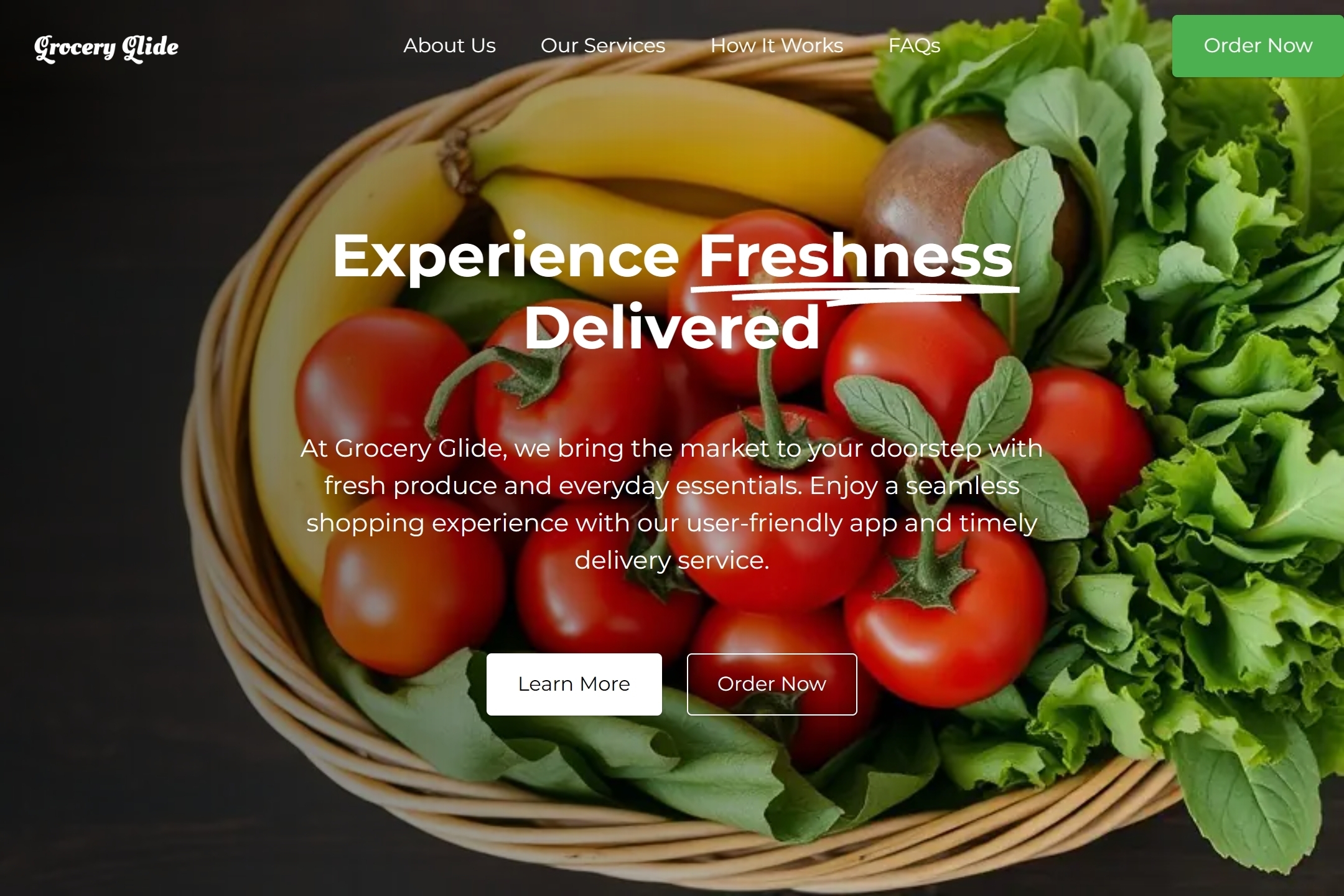 Grocery delivery service website template