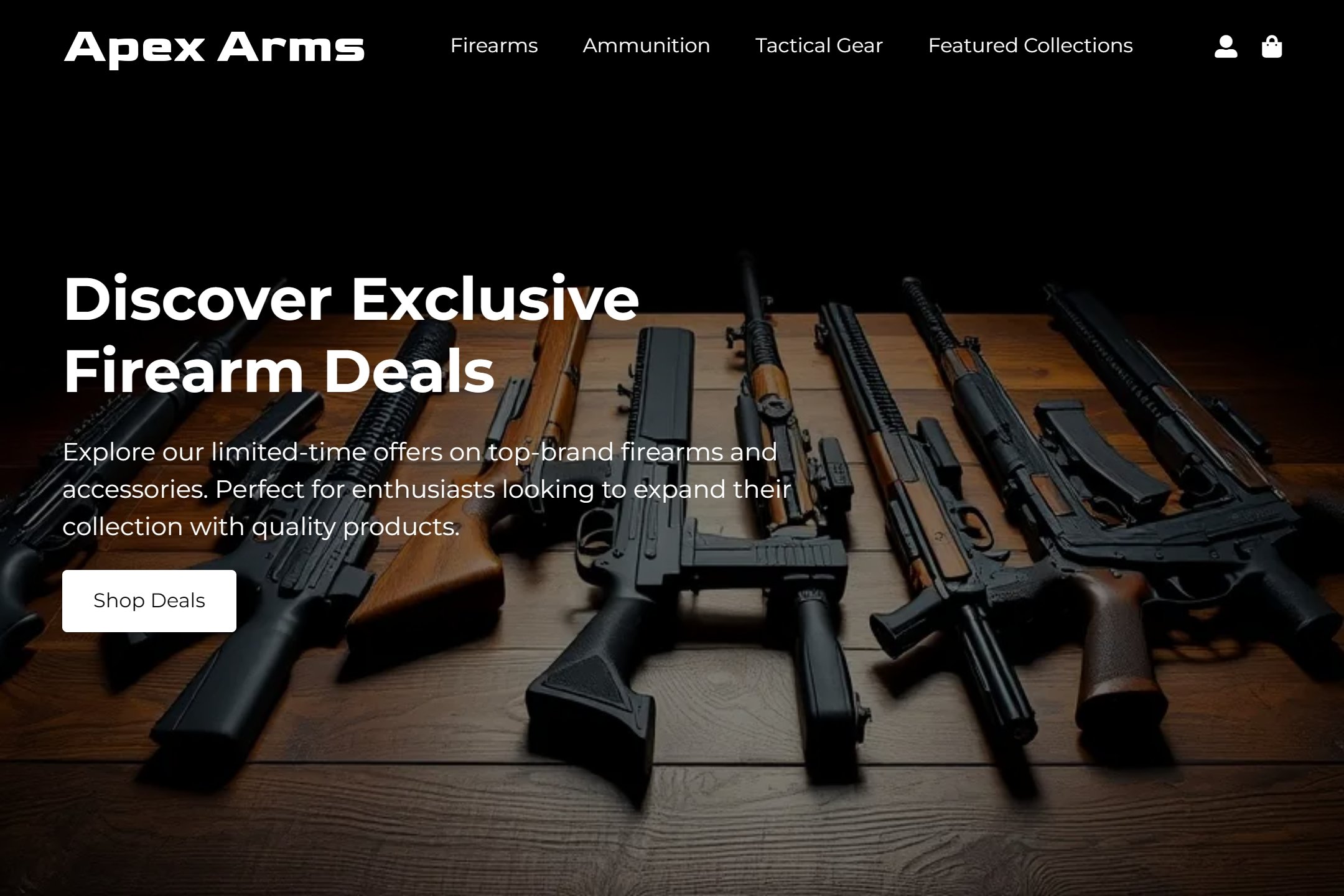 Gun shop website template