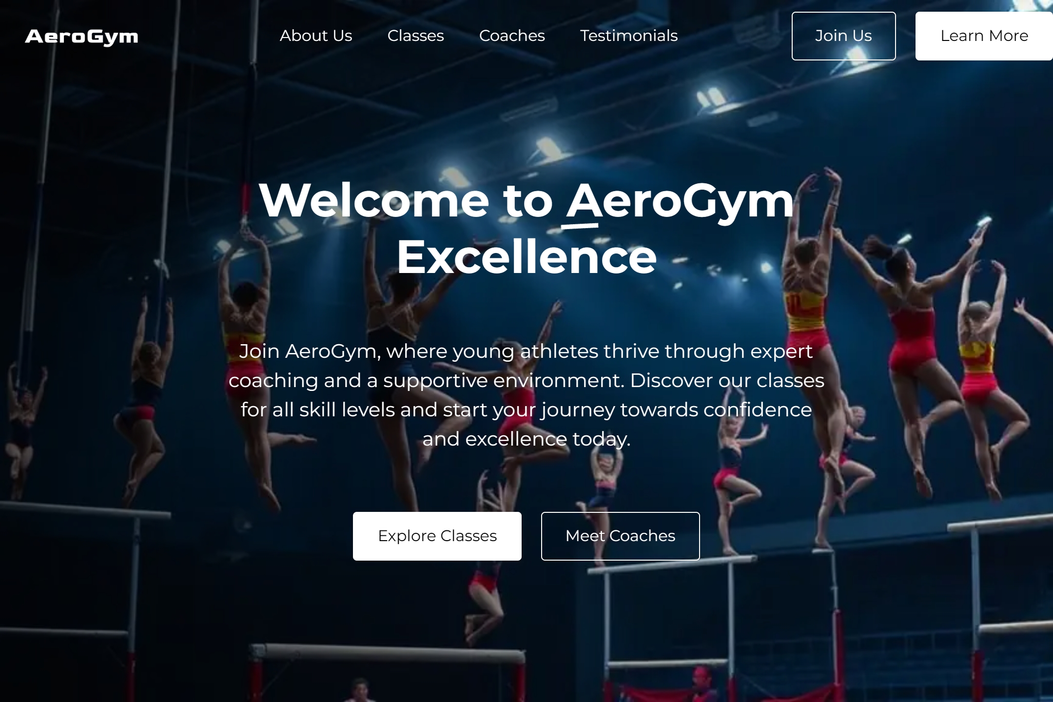 Gymnastics team website template