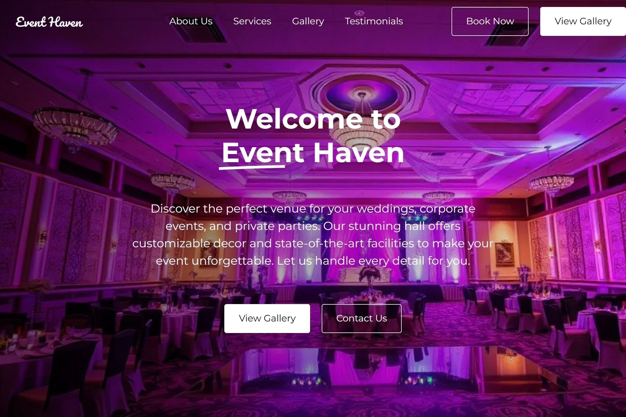 Hall website template
