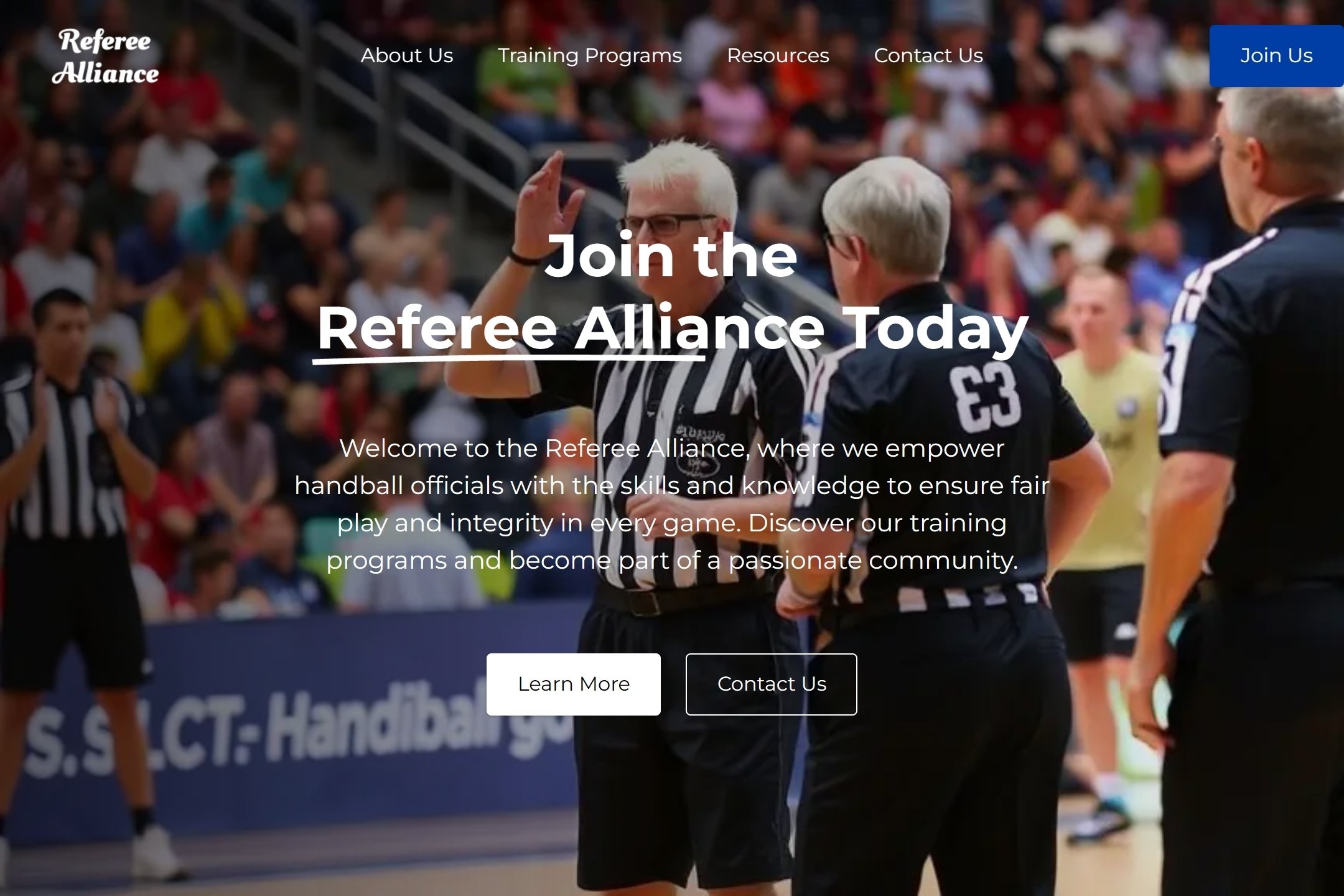 Handball officials association website template