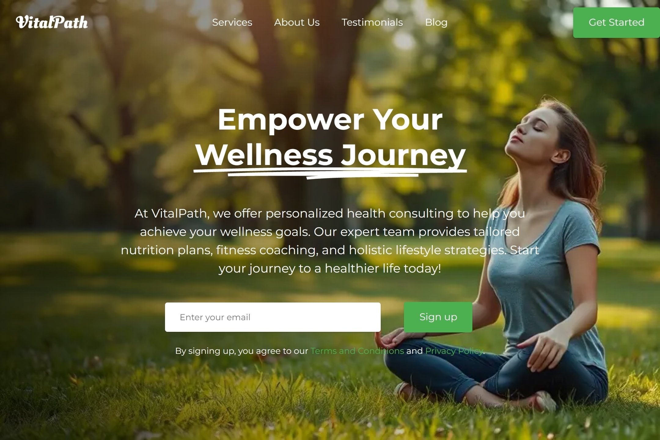 Health consultant website template