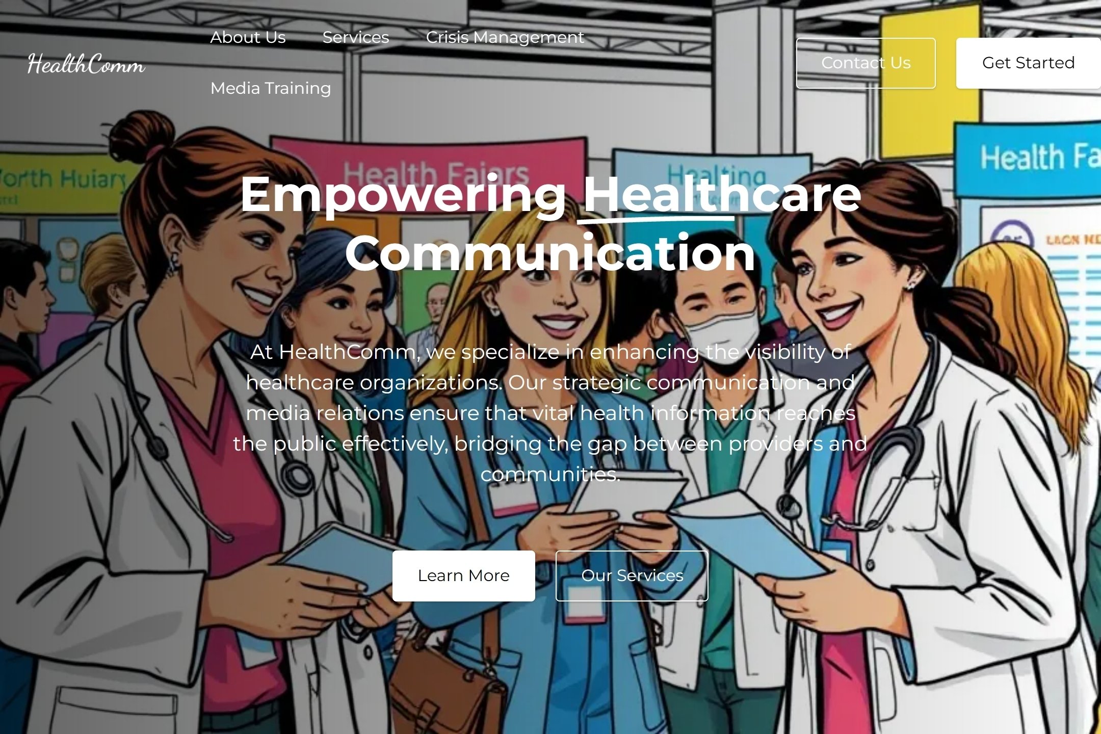 Healthcare public relations agency website template