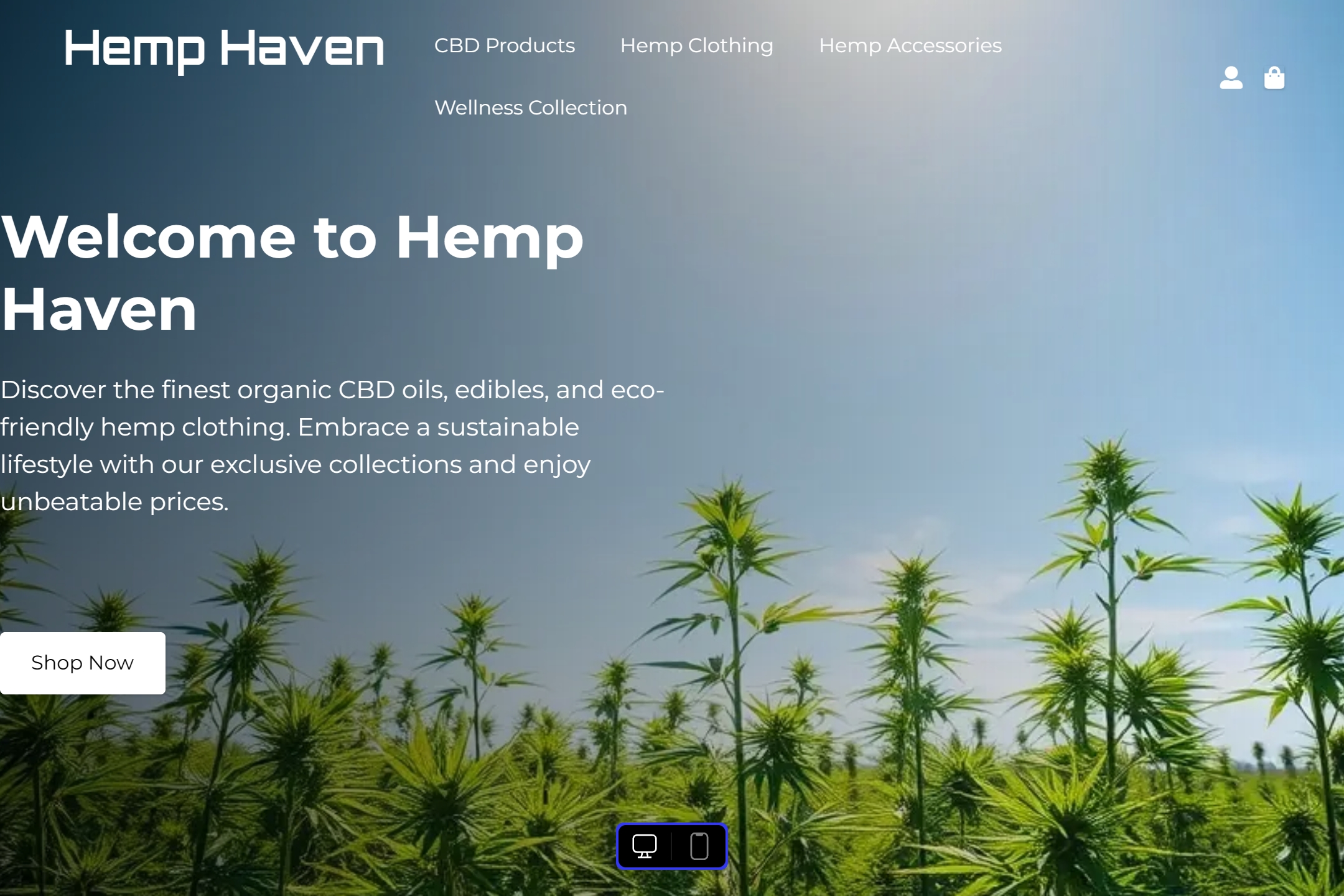 Hemp product store website template