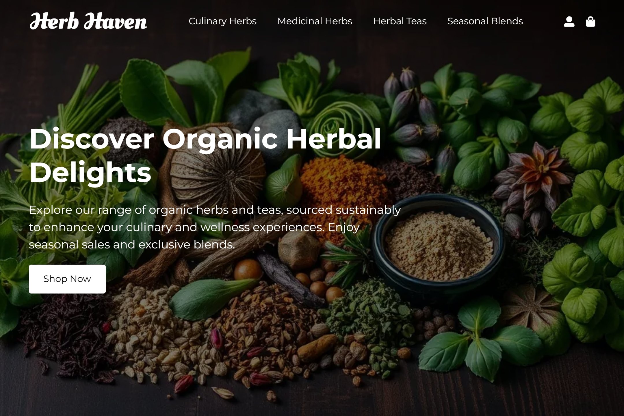 Herb shop website template