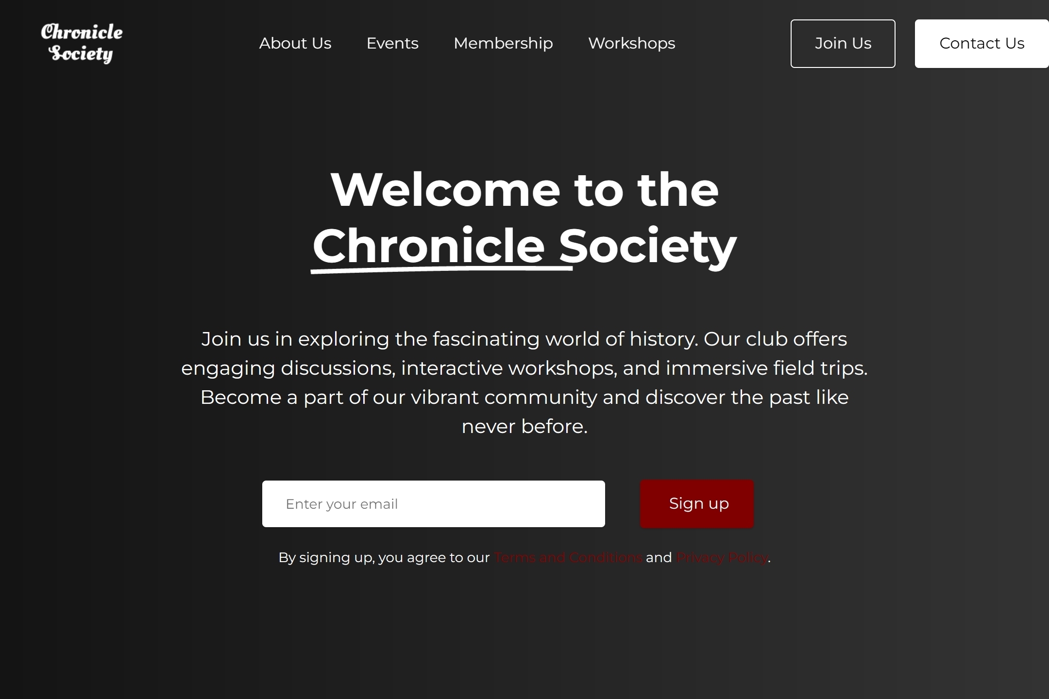 History Club website template