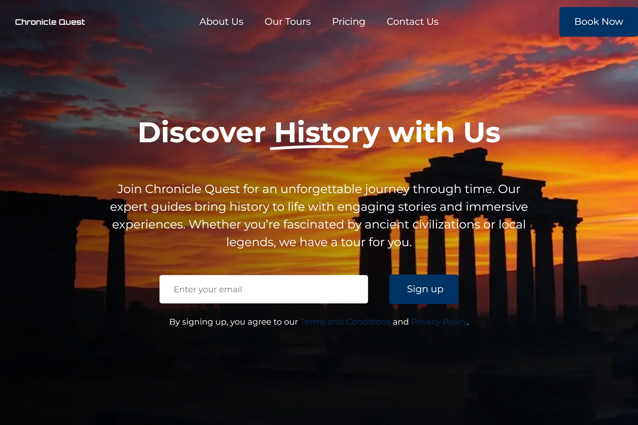 History guide website template