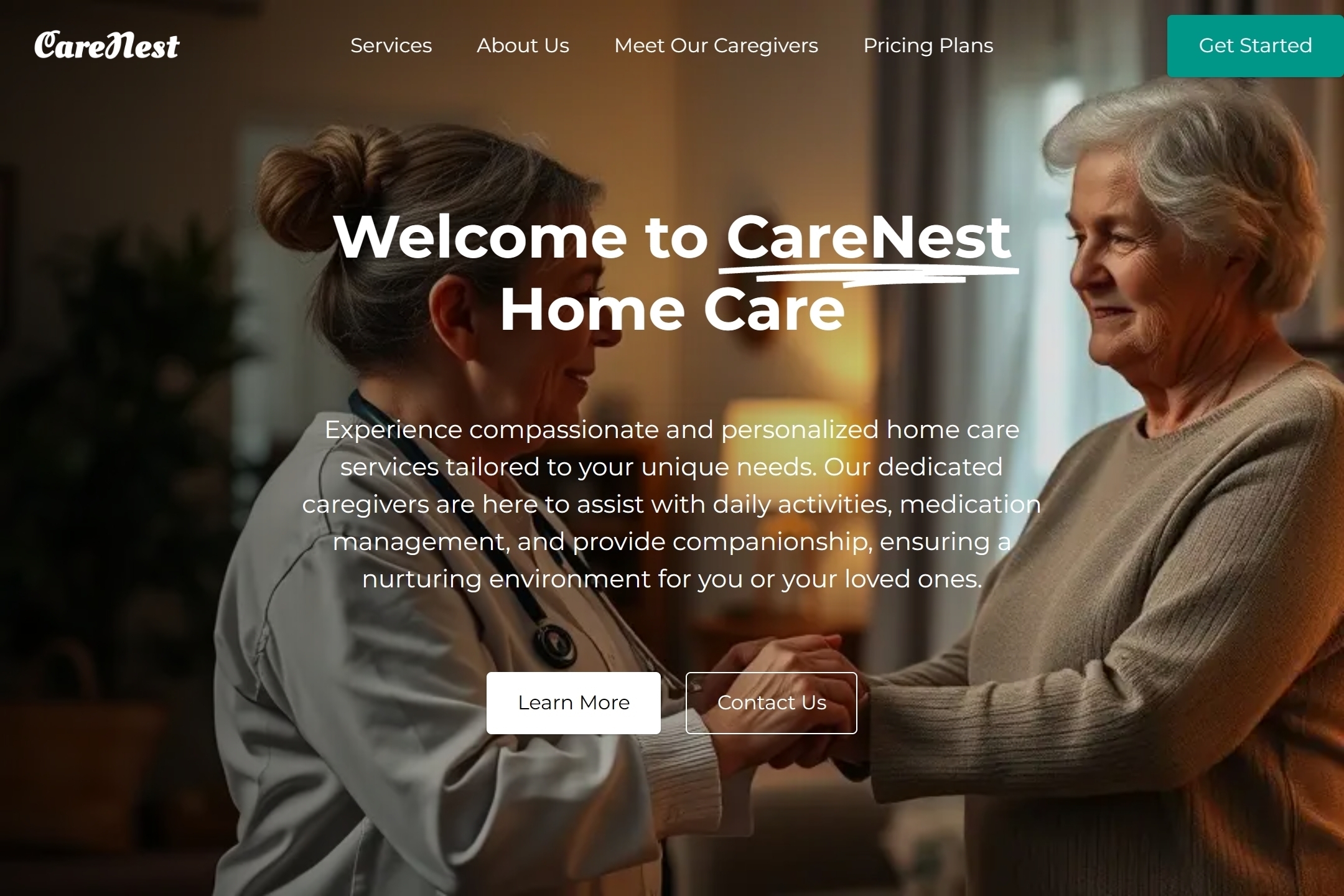 Home care agency website template