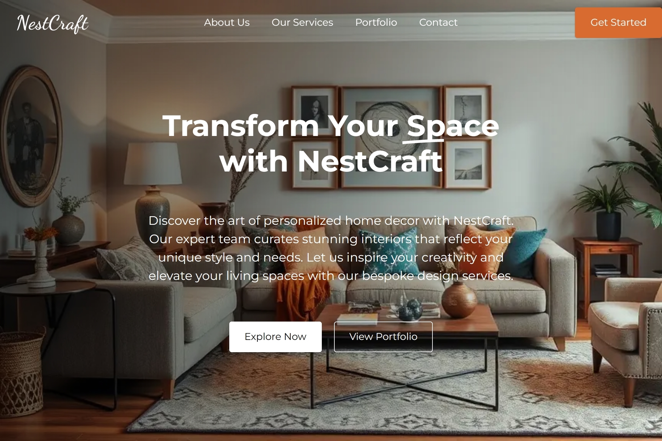 Home decor portfolio website template