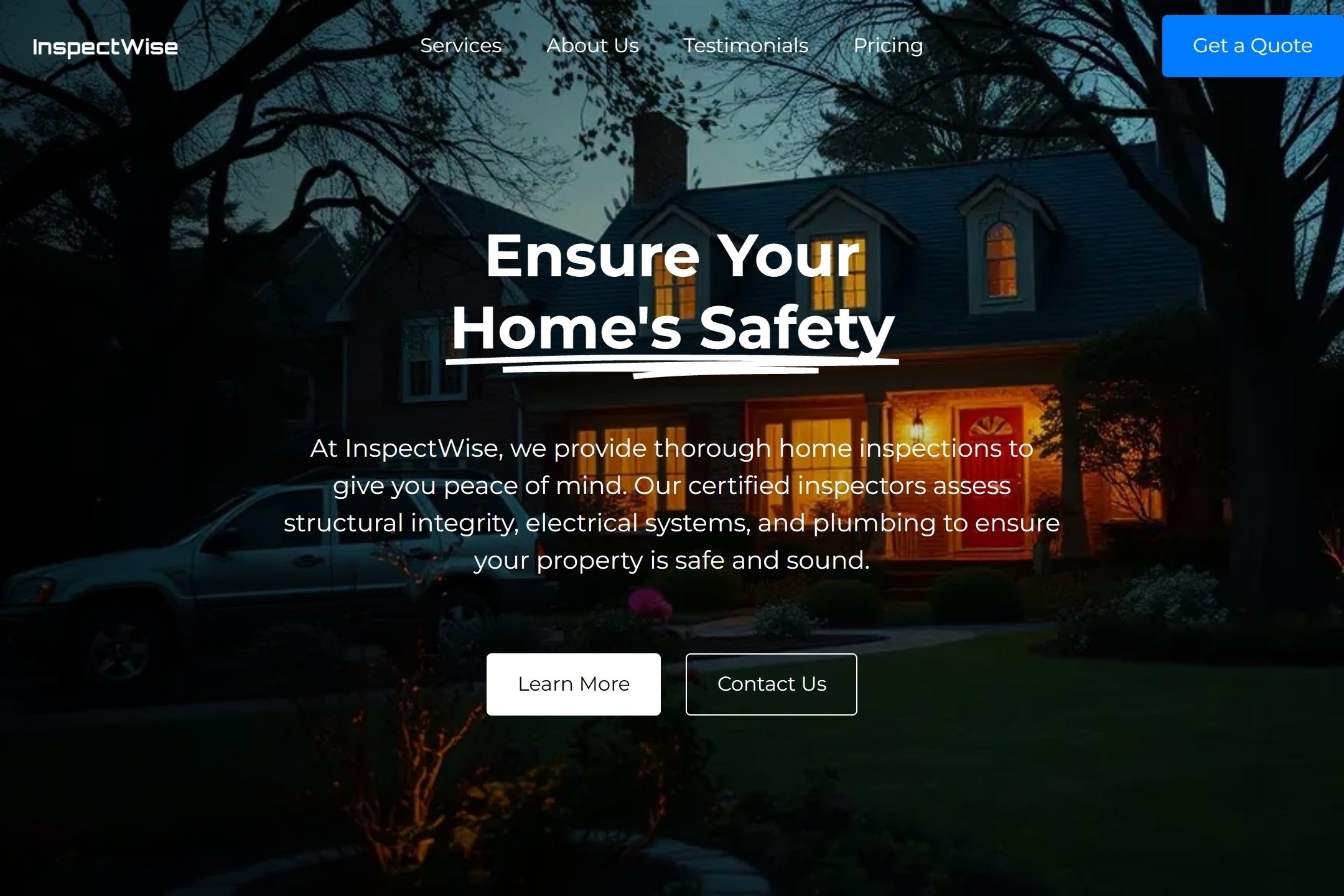 Home Inspection Service website template