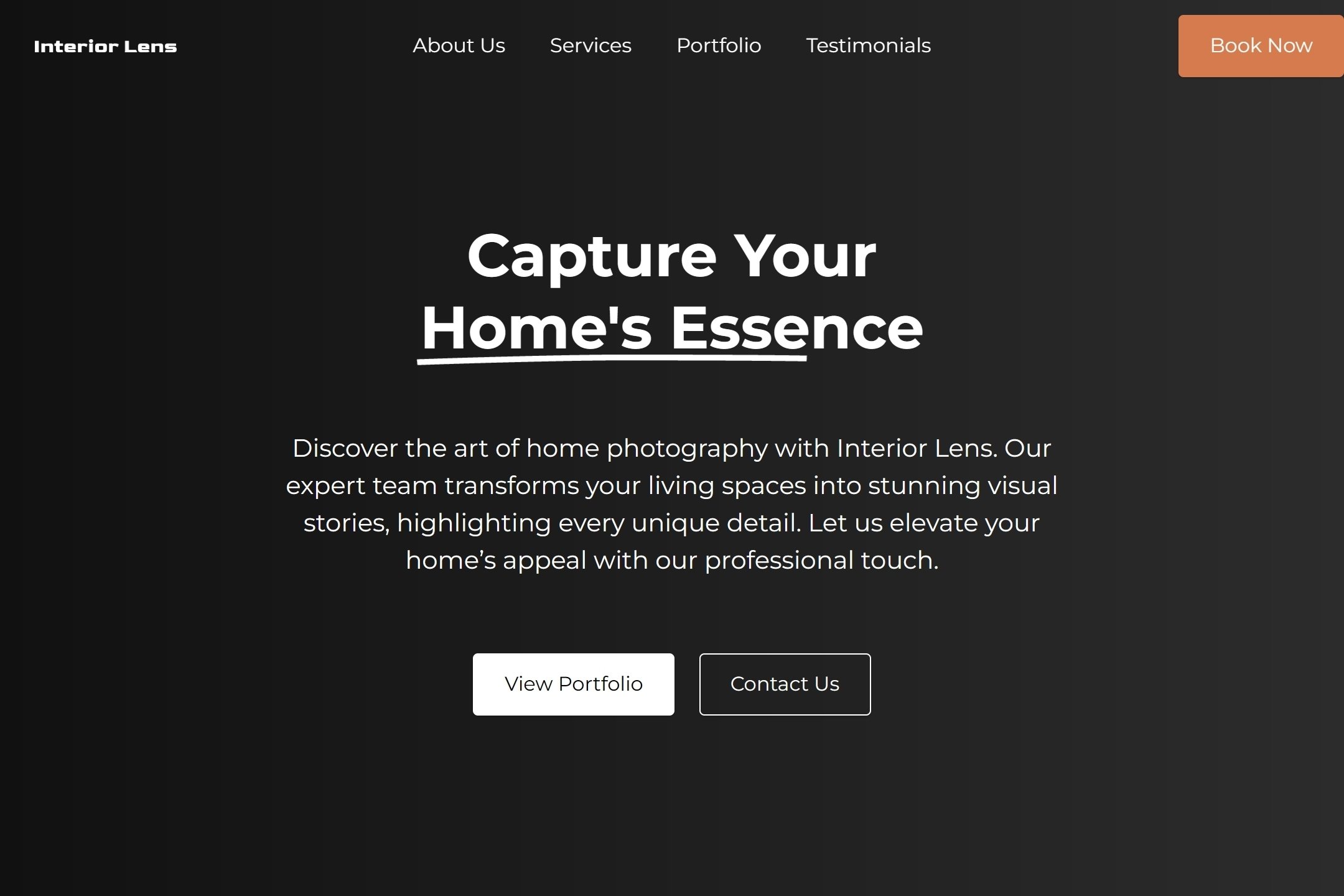 Home interior photographer website template