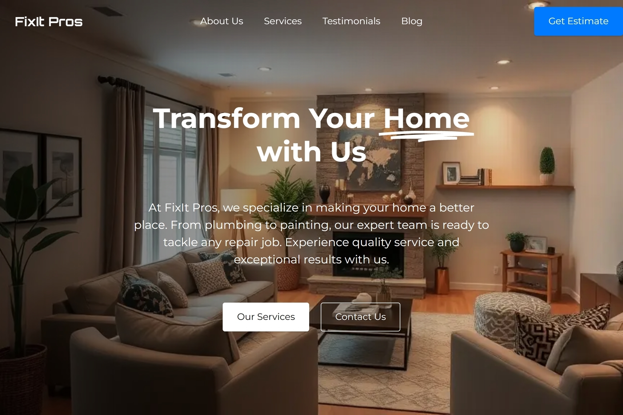 Home repair service website template