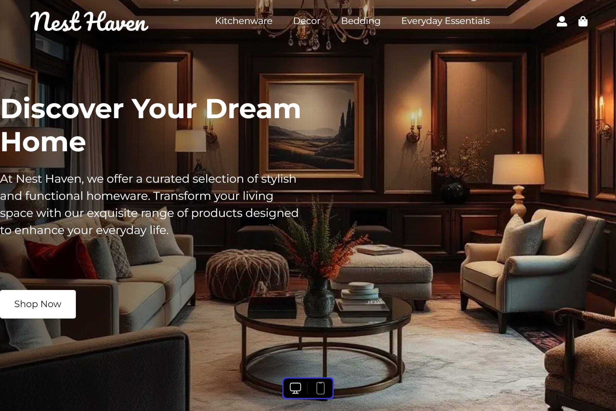 Homeware store website template