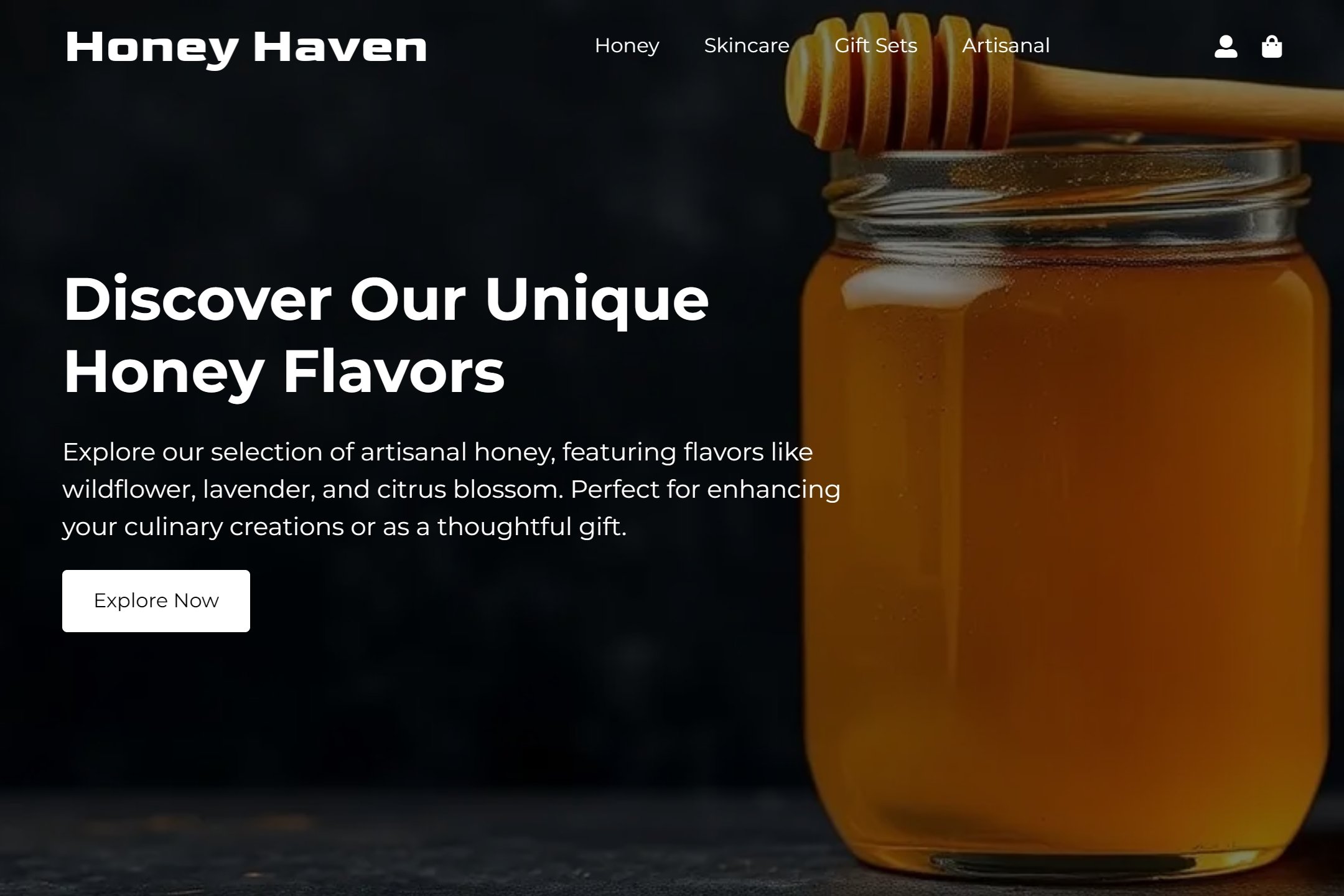 Honey shop website template
