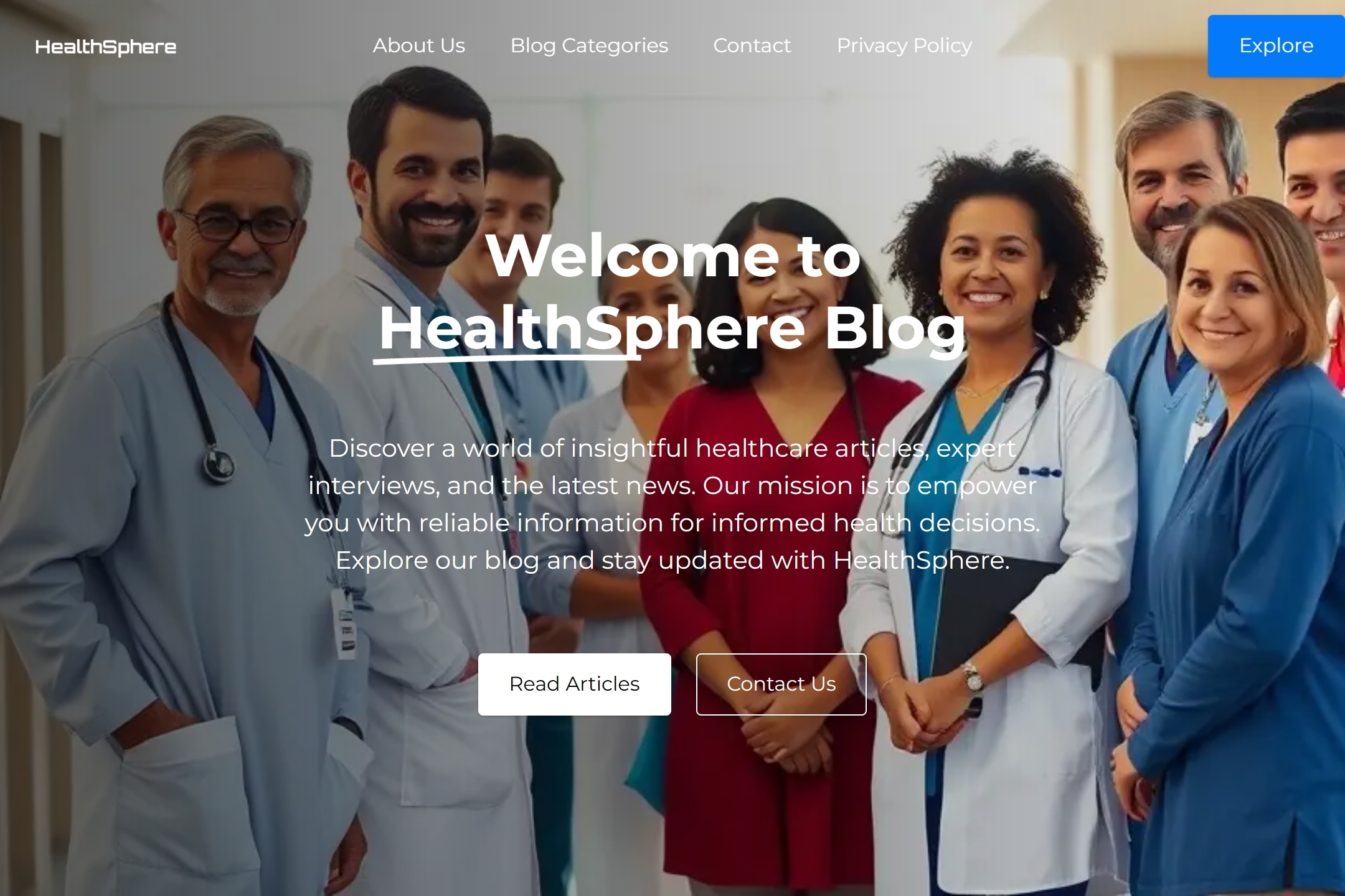Hospital blog website template