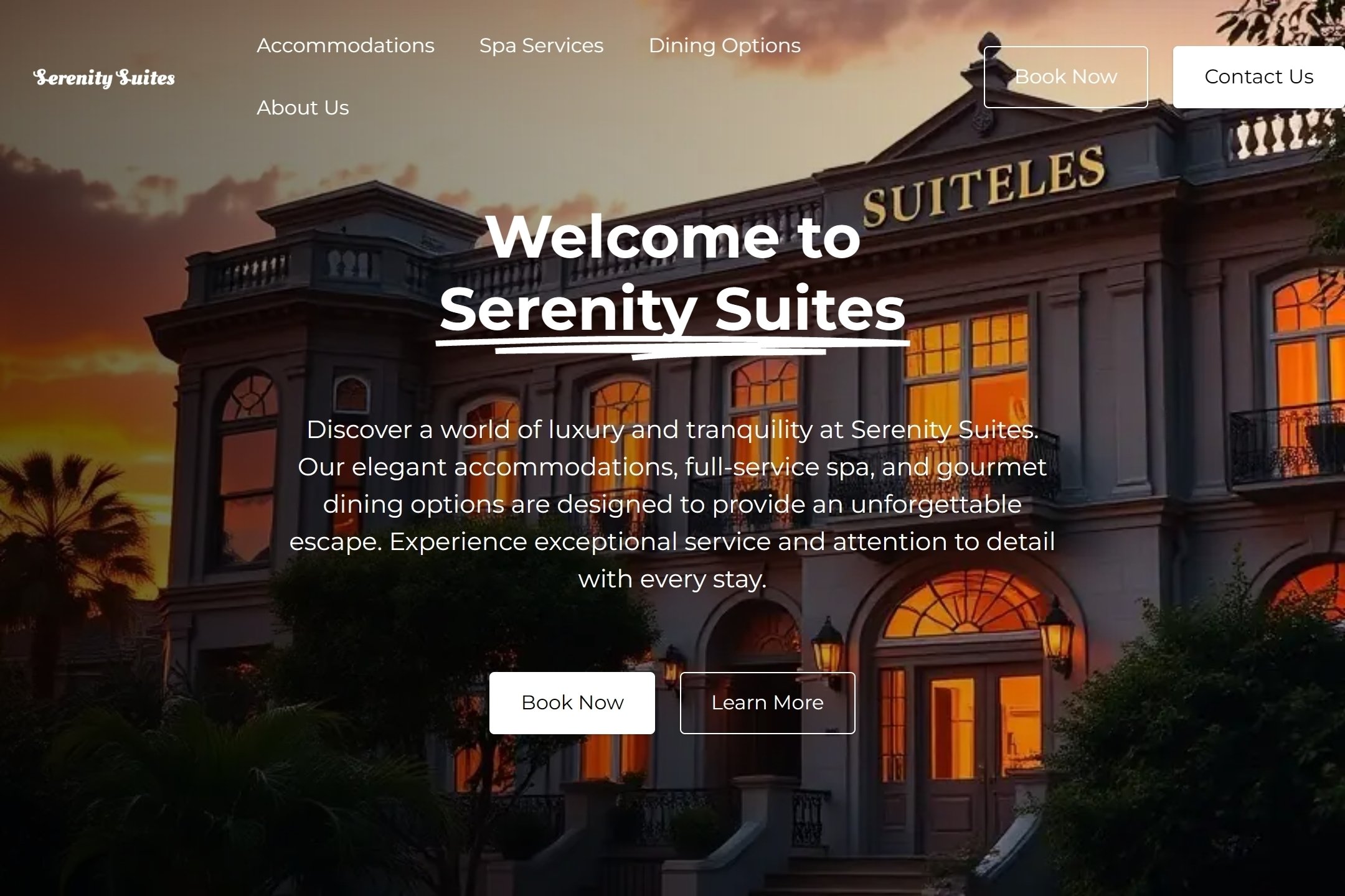 Hotel website template