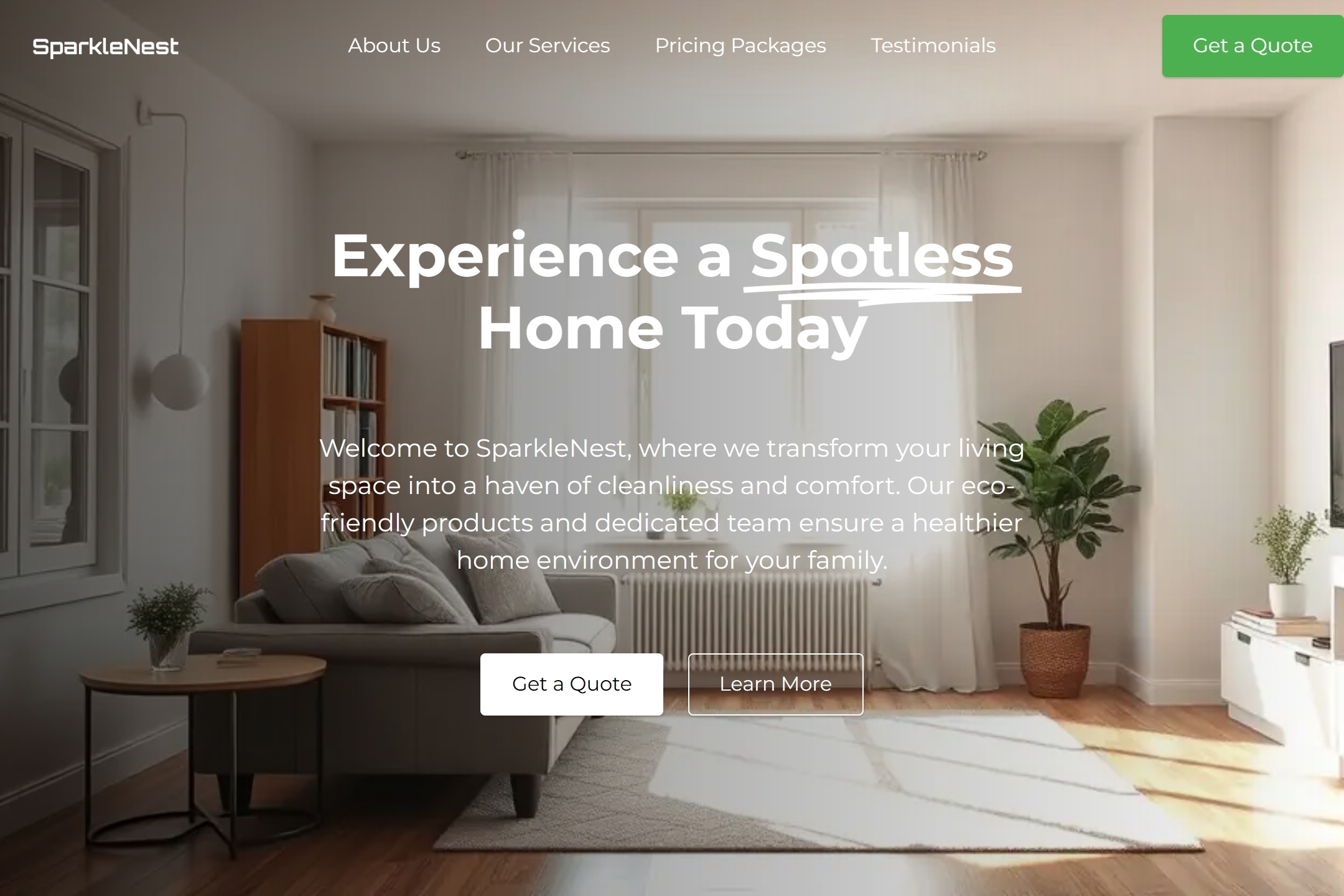 House cleaning service website template