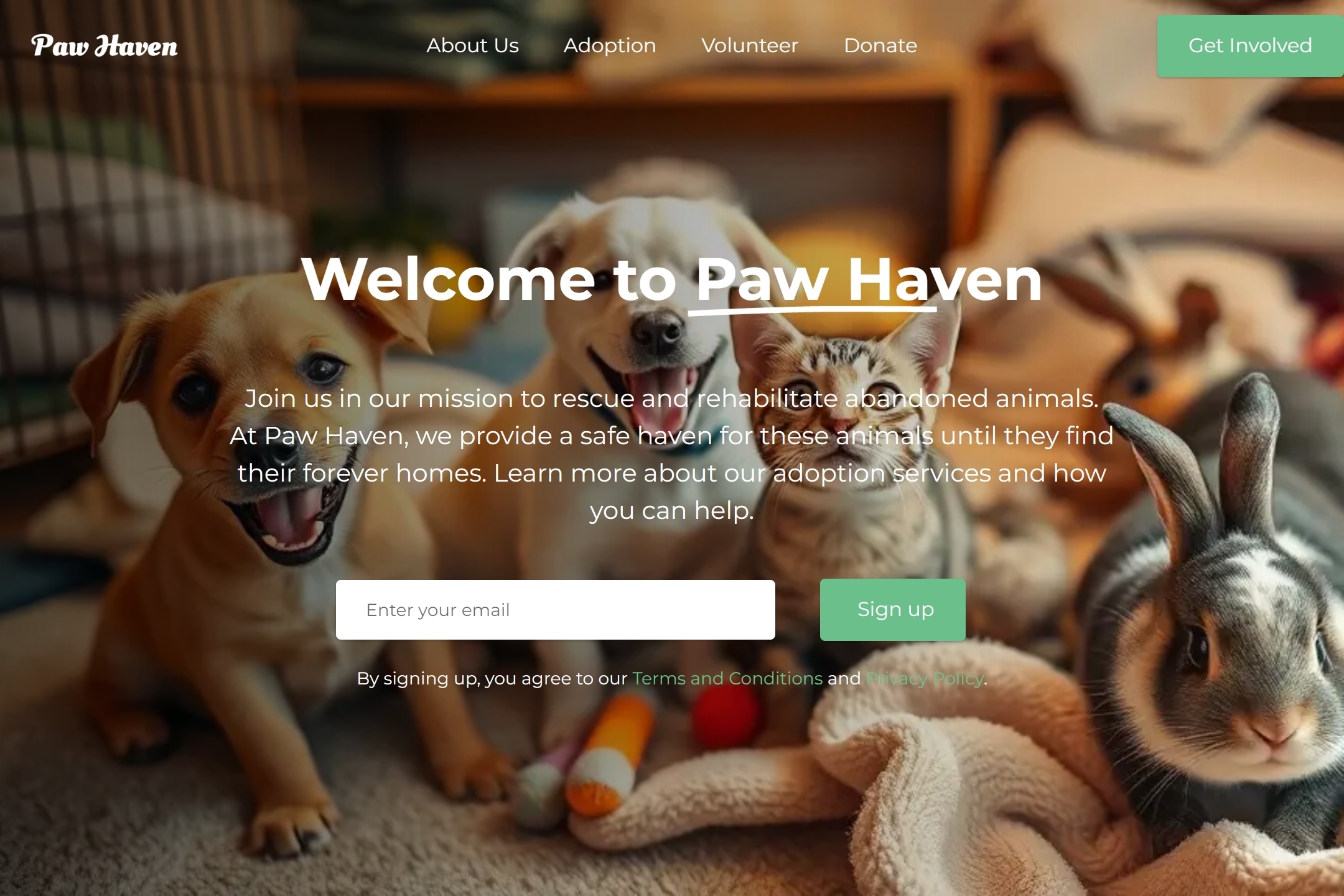 Humane society website template
