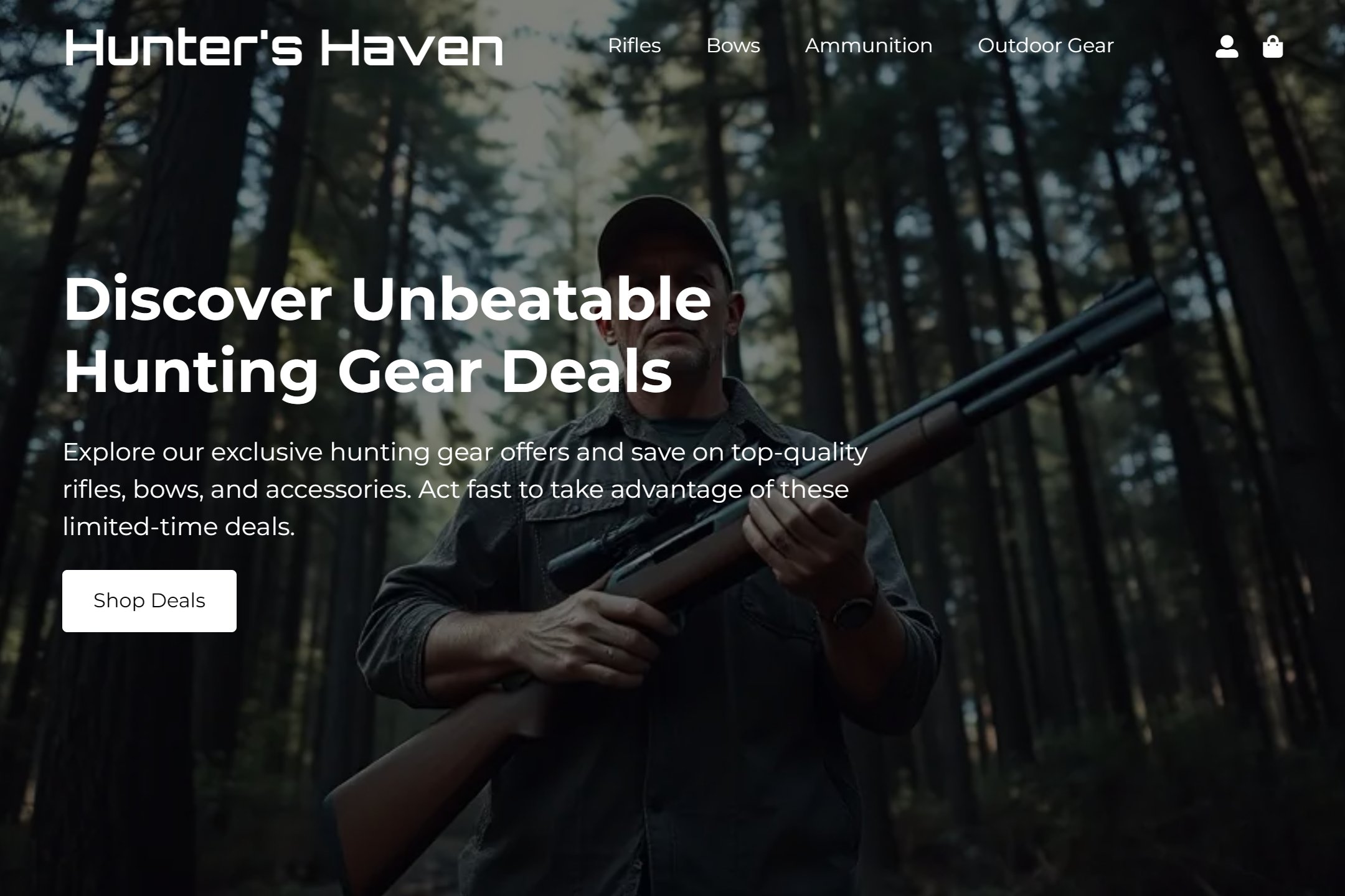 Hunting shop website template