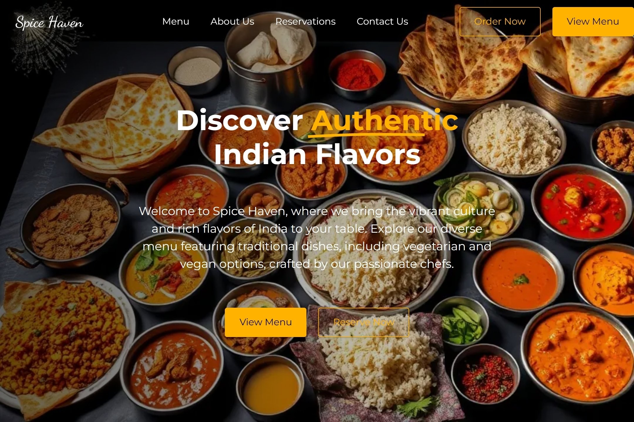 Indian restaurant website template