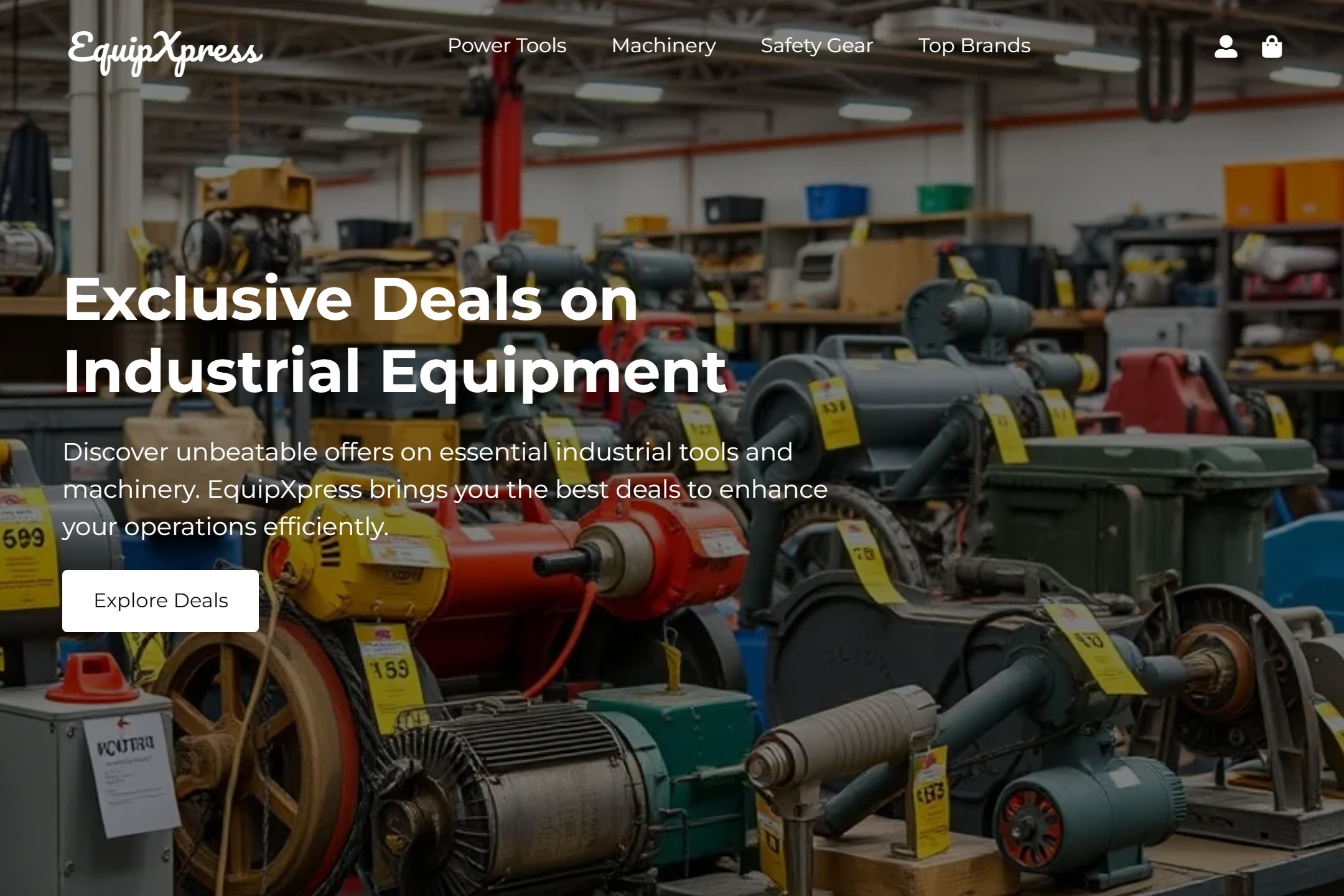 Industrial equipment supplier website template