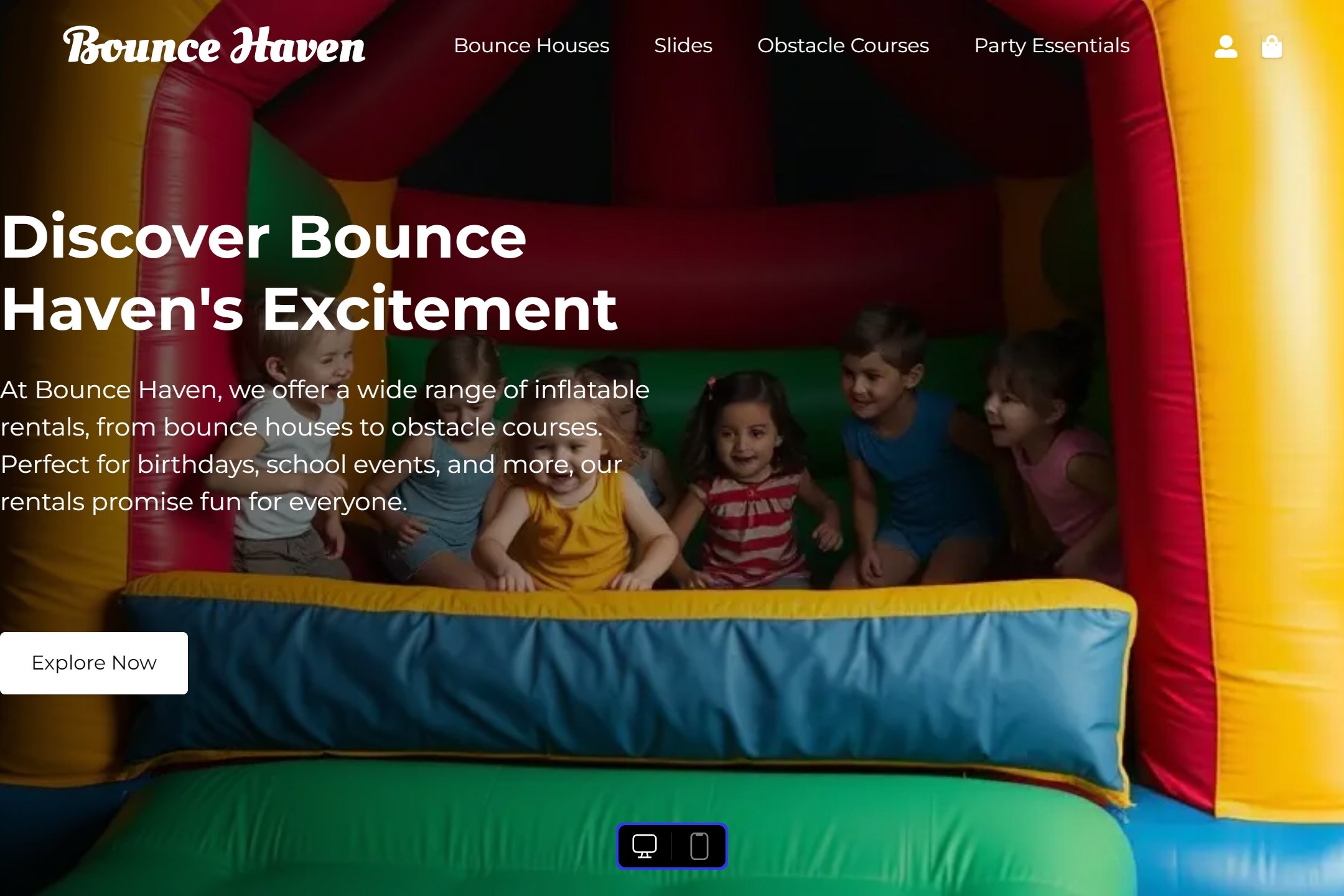 Inflatables rental shop website template