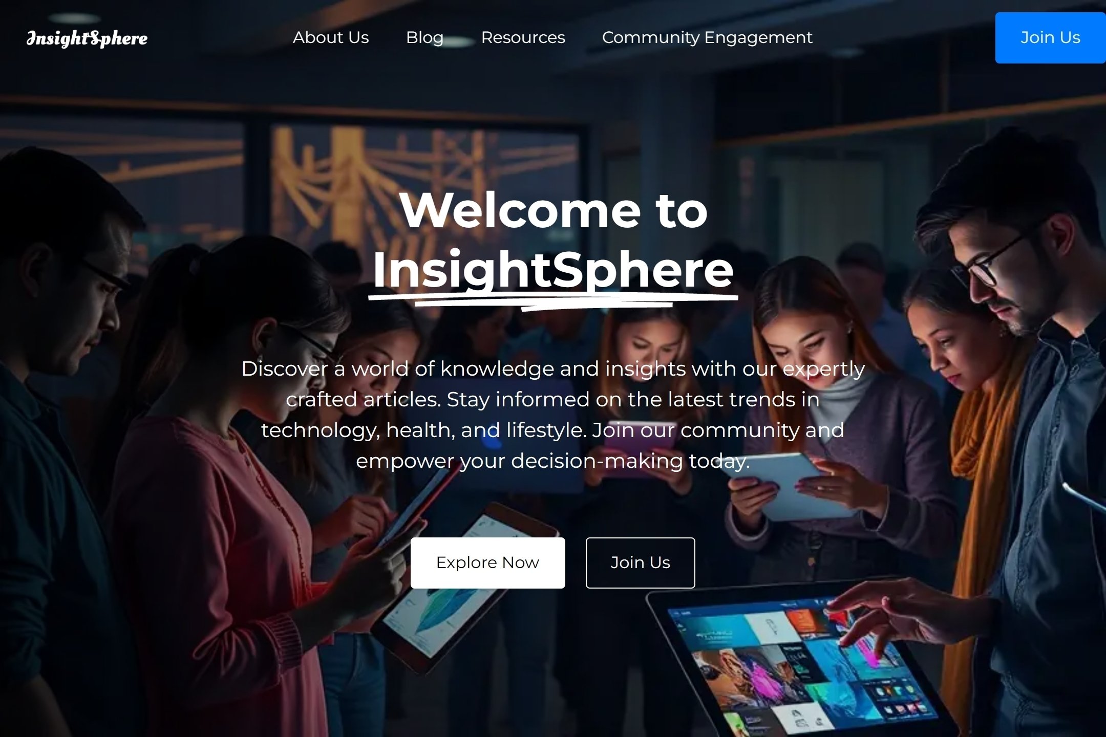 Informational blog website template