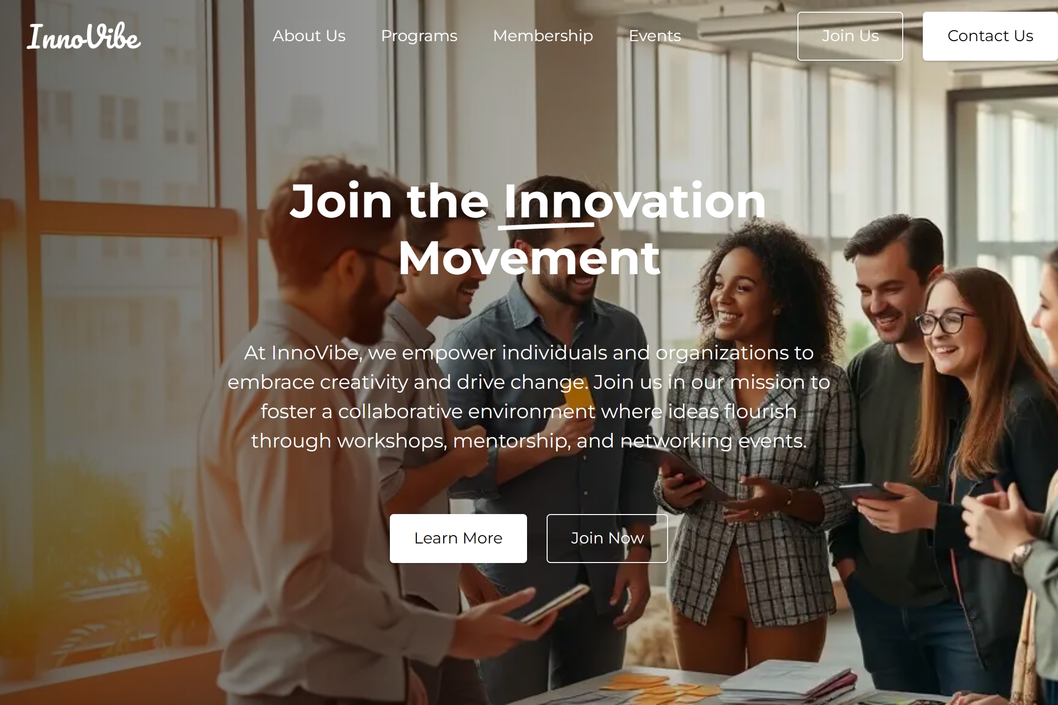 Innovation movement website template