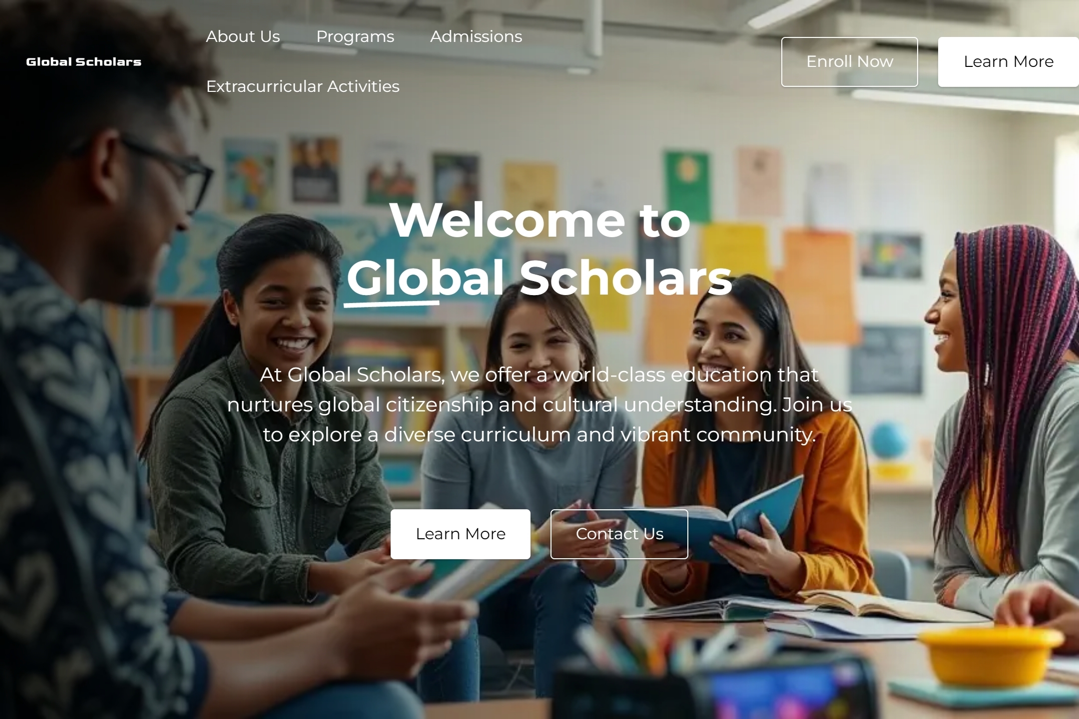 International school website template