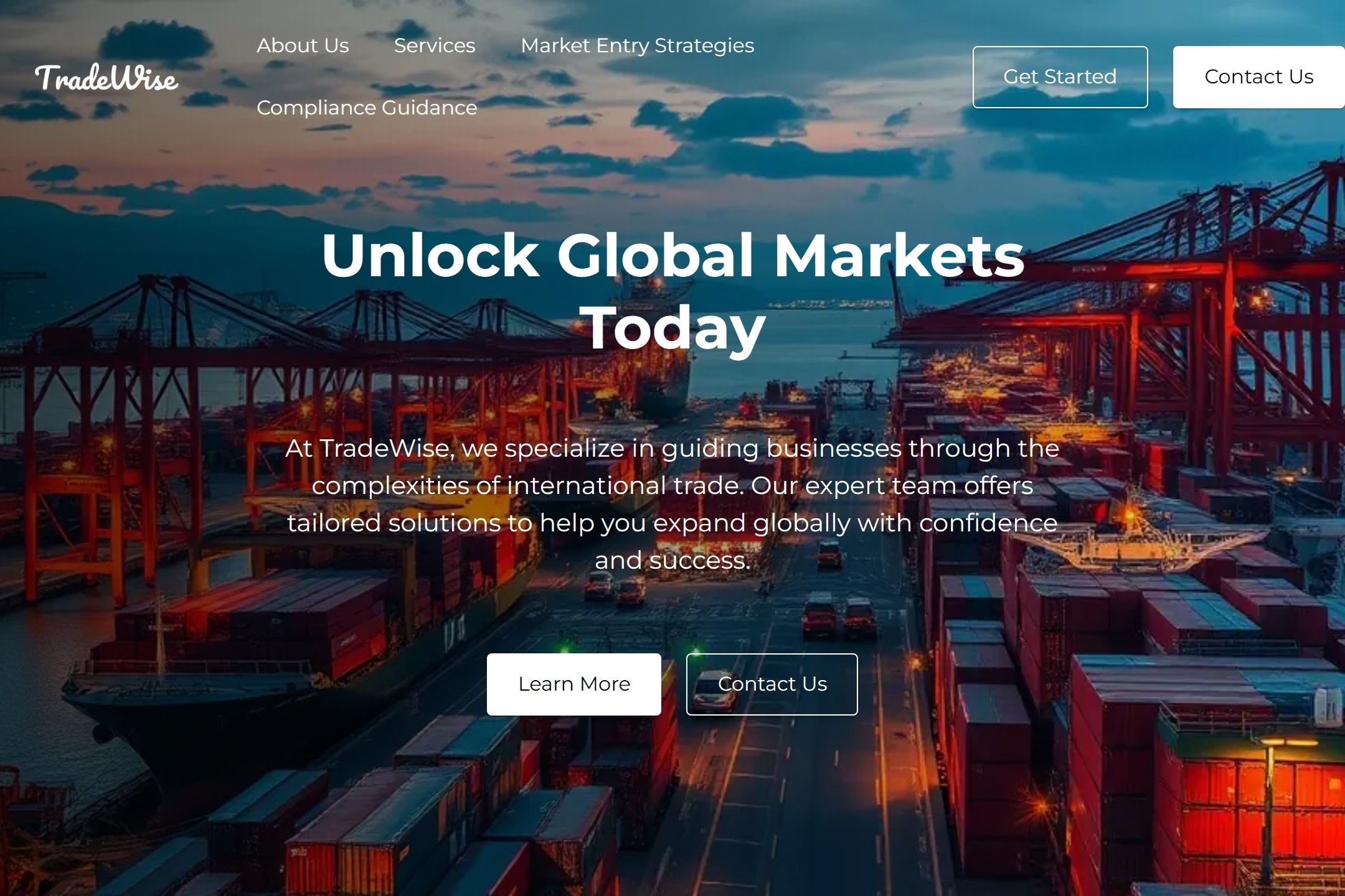 International trade consultant website template