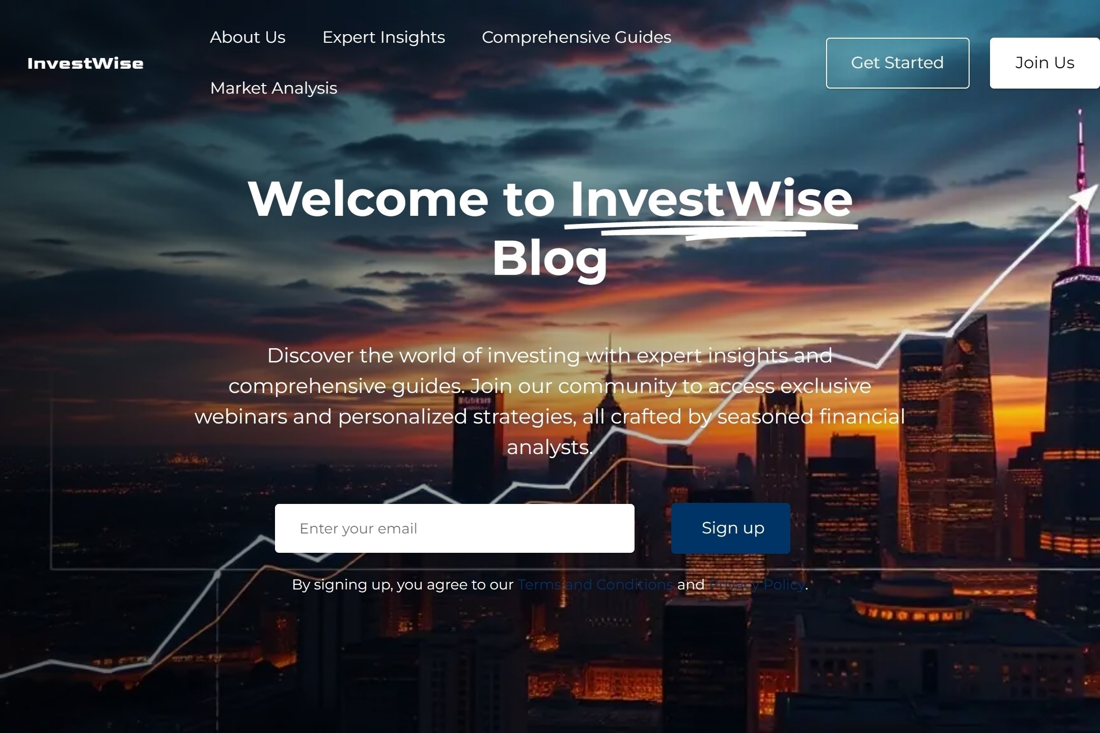 Investment blog website template