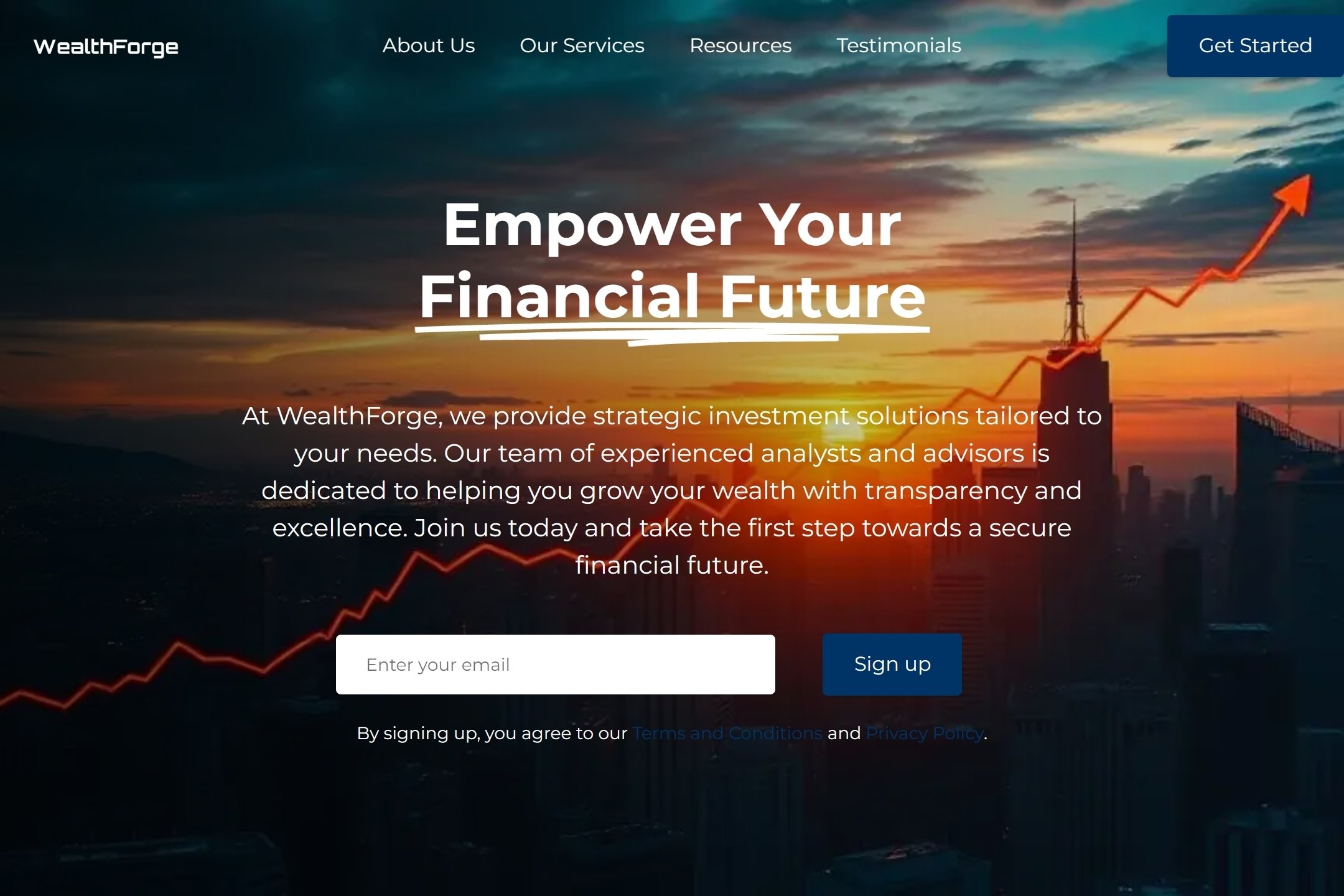 Investment company website template