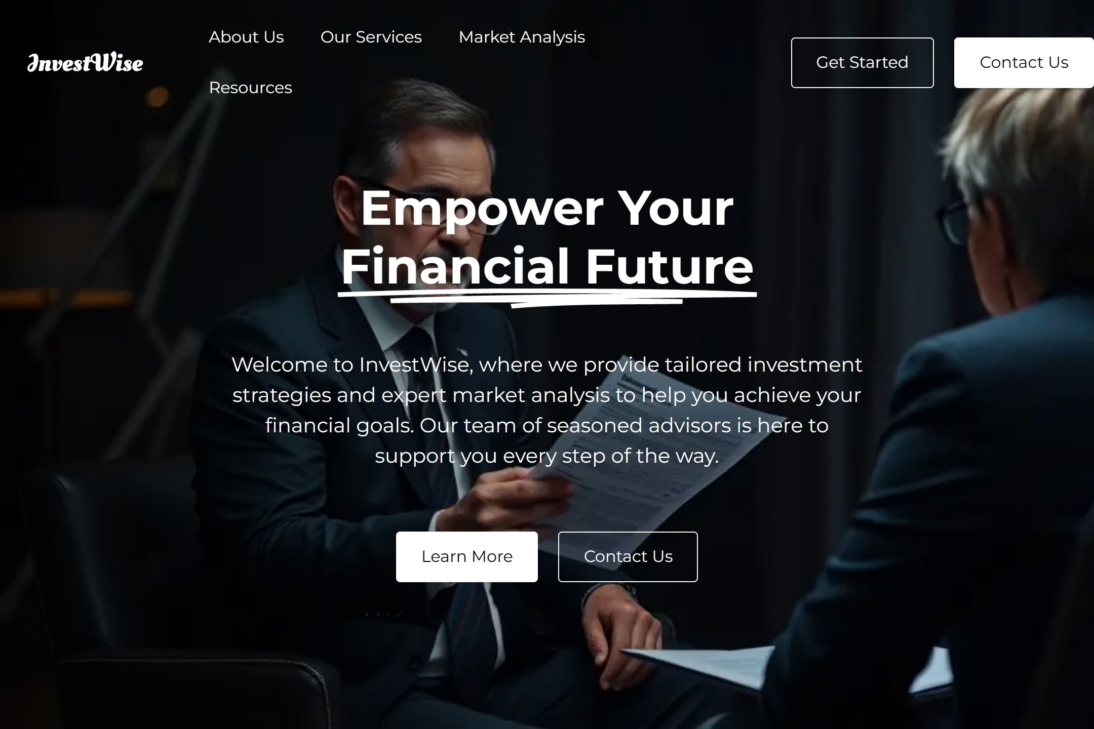 Investment consultant website template