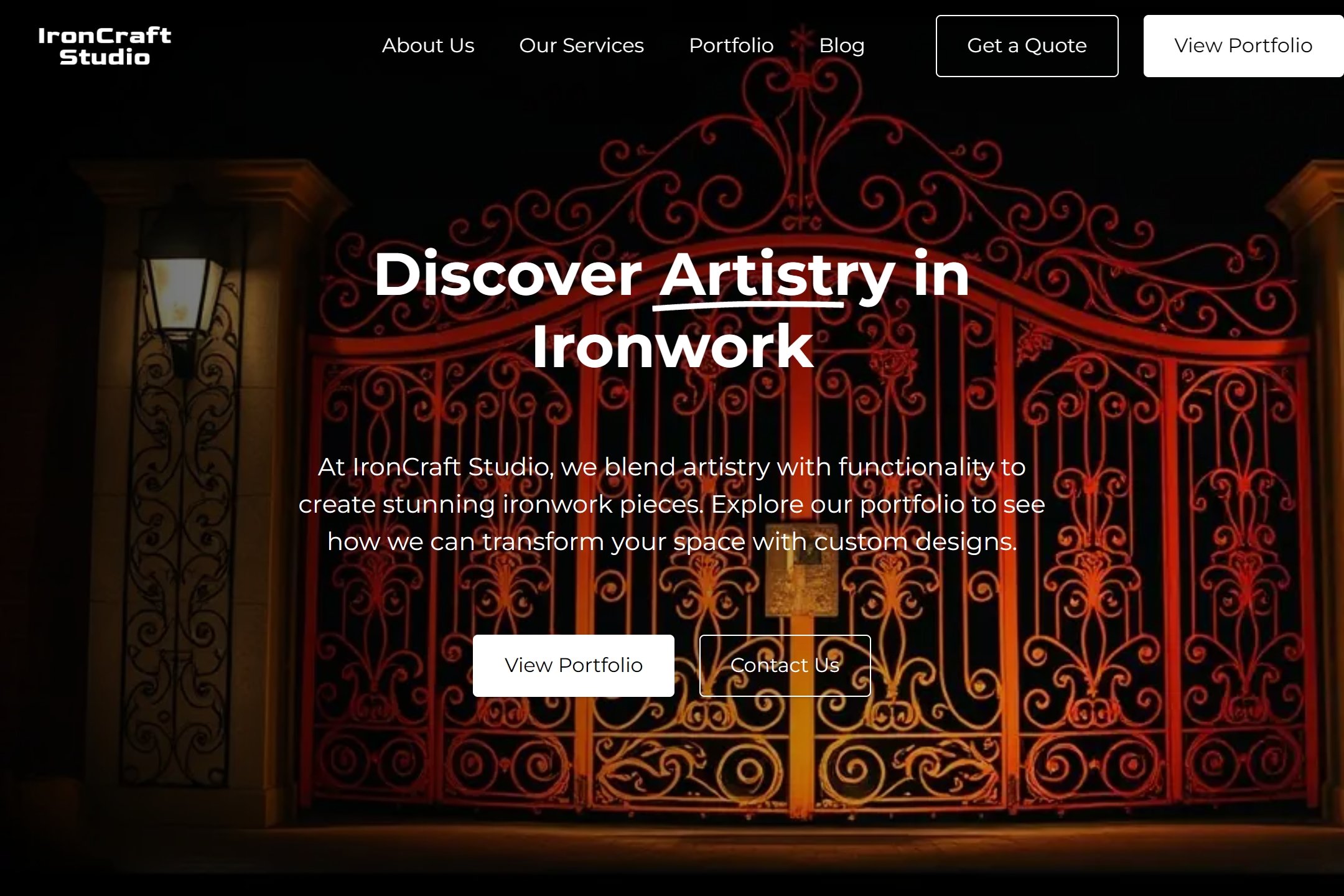Ironwork portfolio website template